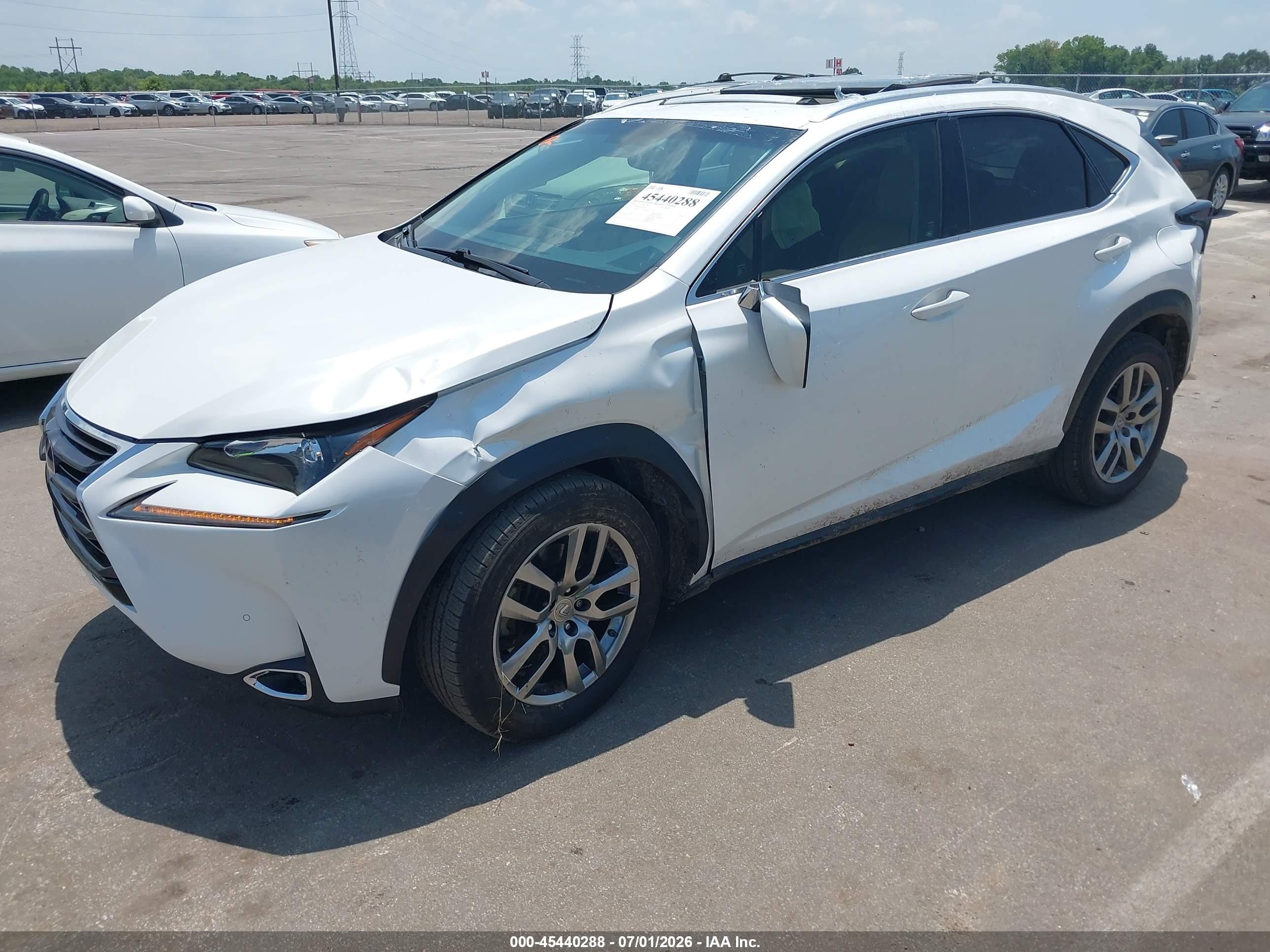 2015 Lexus Nx 200t   White vin: JTJYARBZ4F2010640