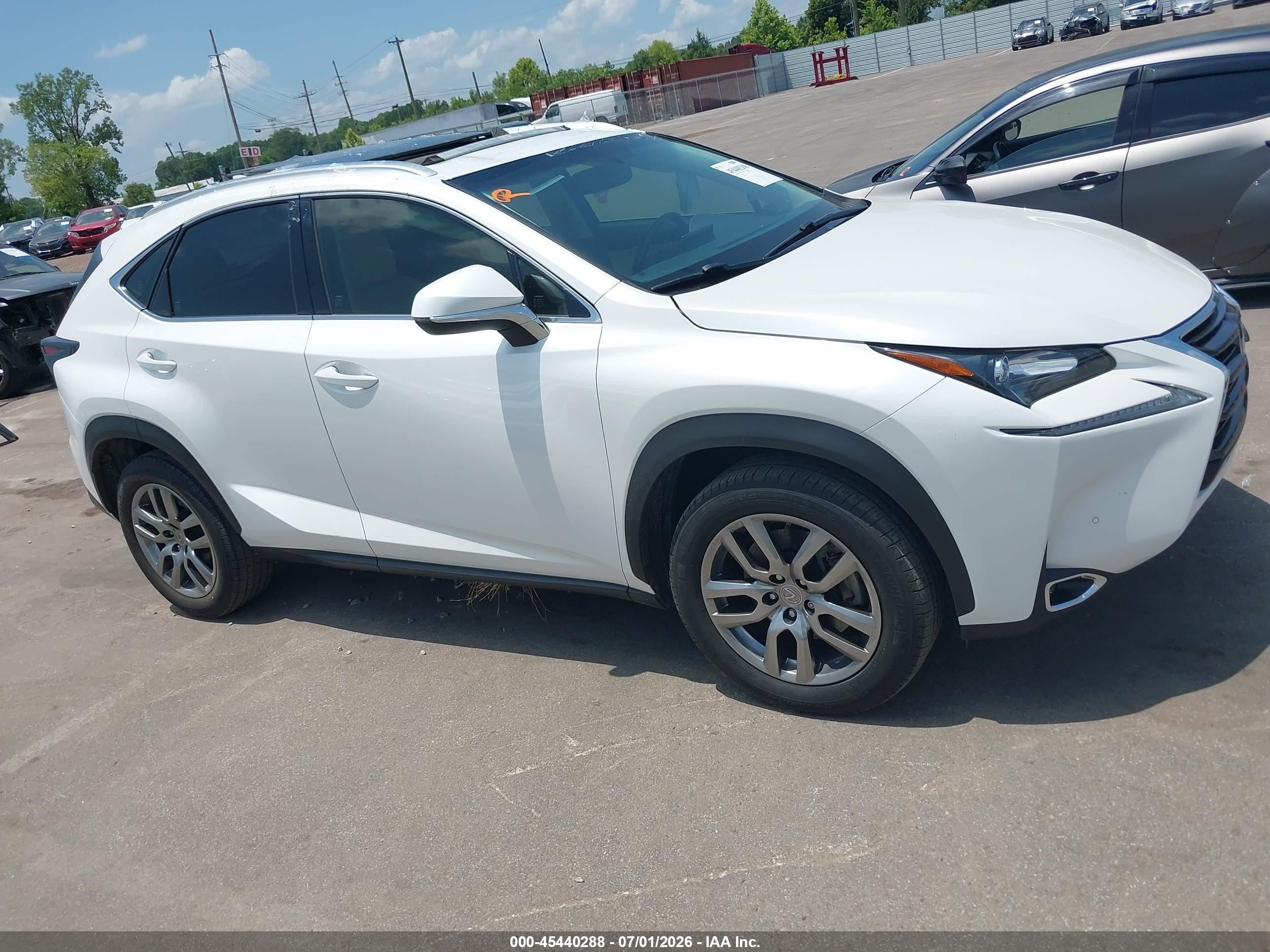 2015 Lexus Nx 200t   White vin: JTJYARBZ4F2010640