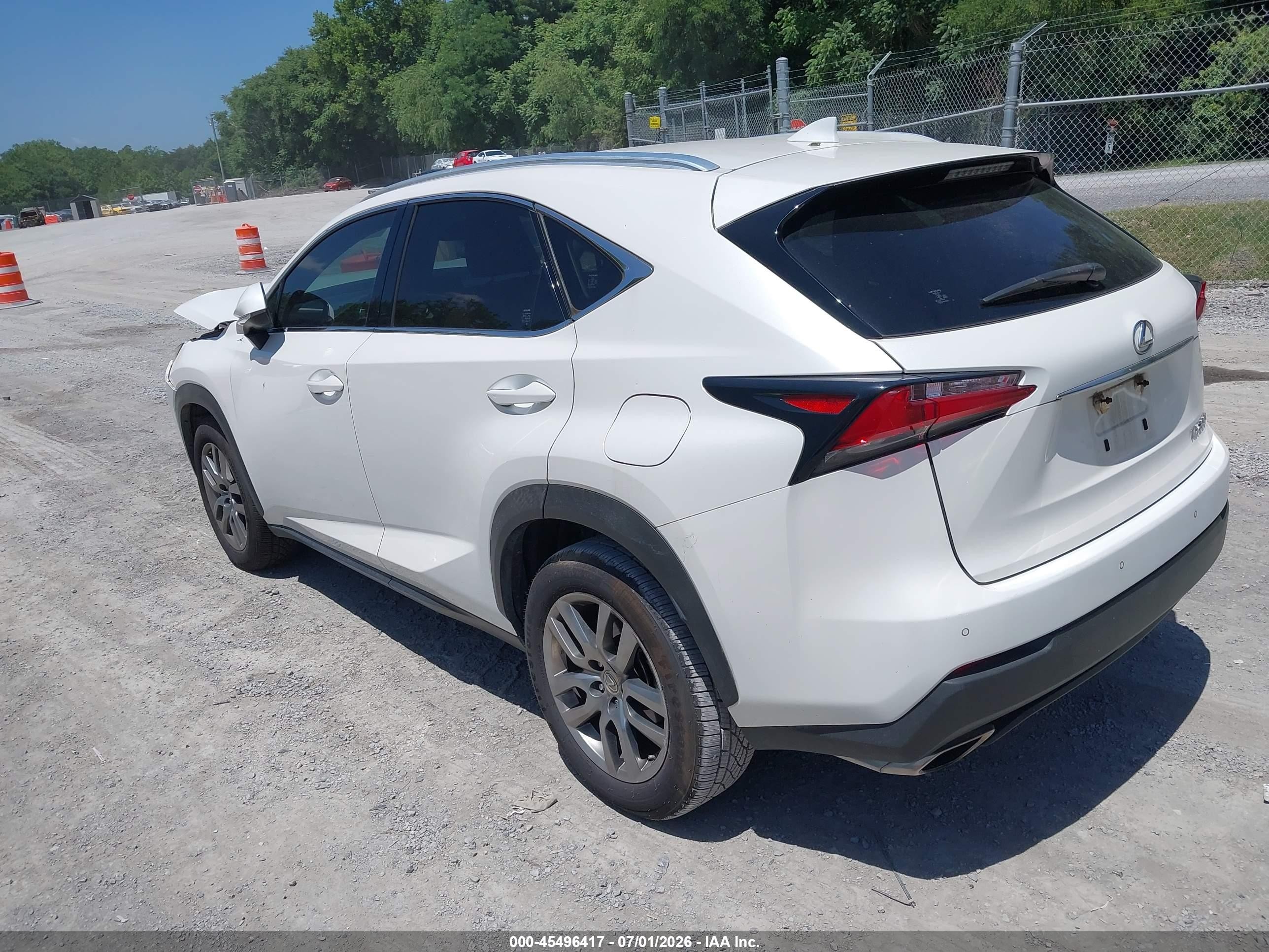 2015 Lexus Nx 200t   White vin: JTJYARBZ6F2015404