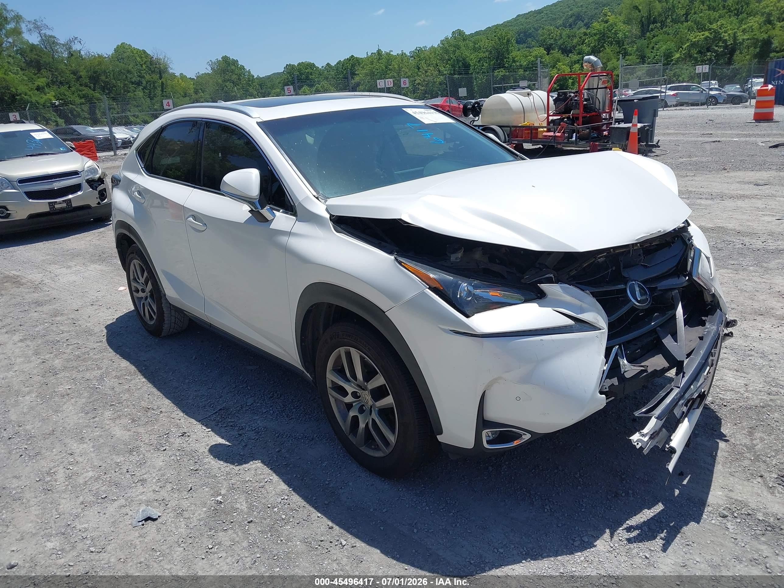 2015 Lexus Nx 200t   White vin: JTJYARBZ6F2015404