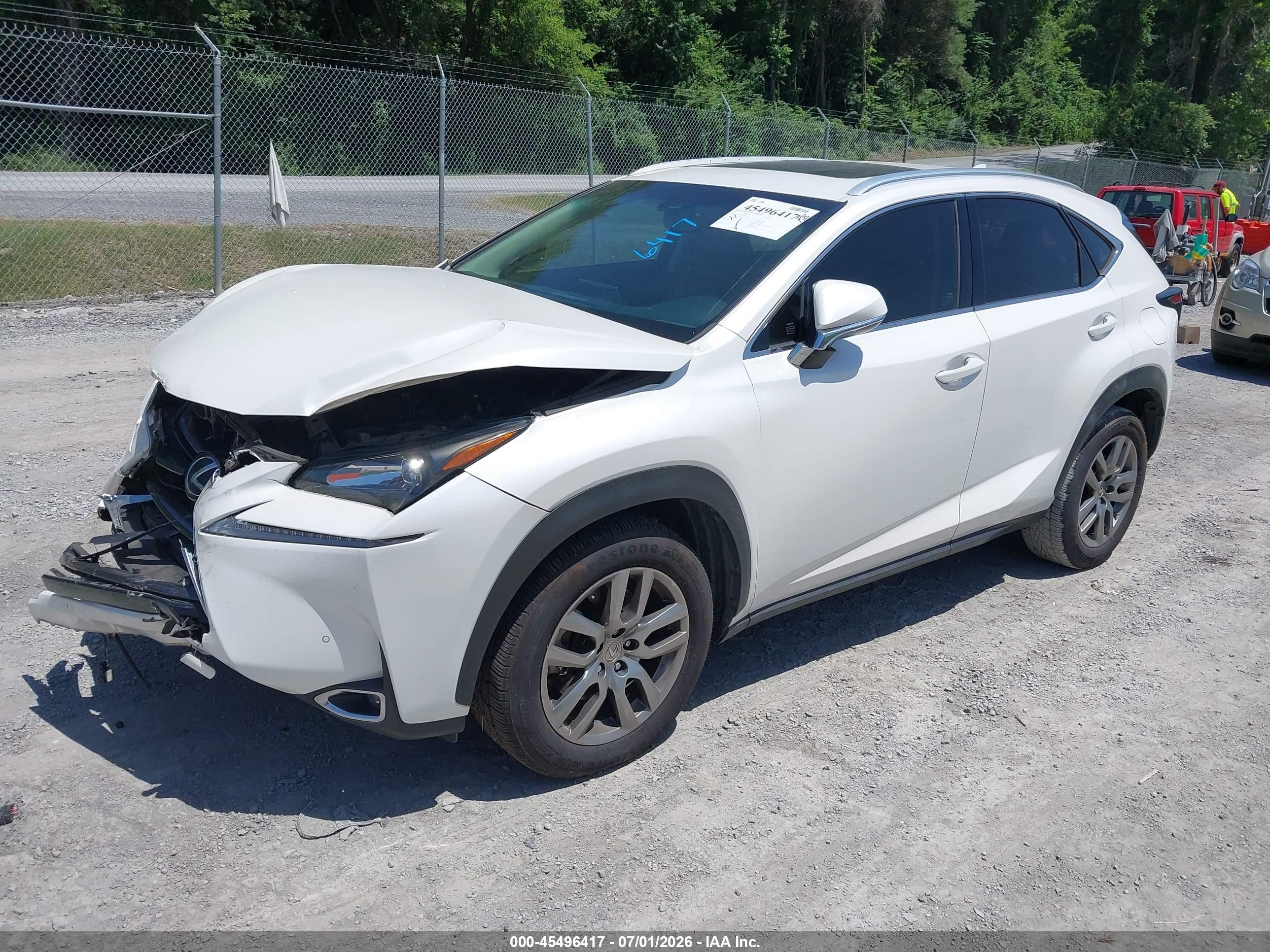 2015 Lexus Nx 200t   White vin: JTJYARBZ6F2015404