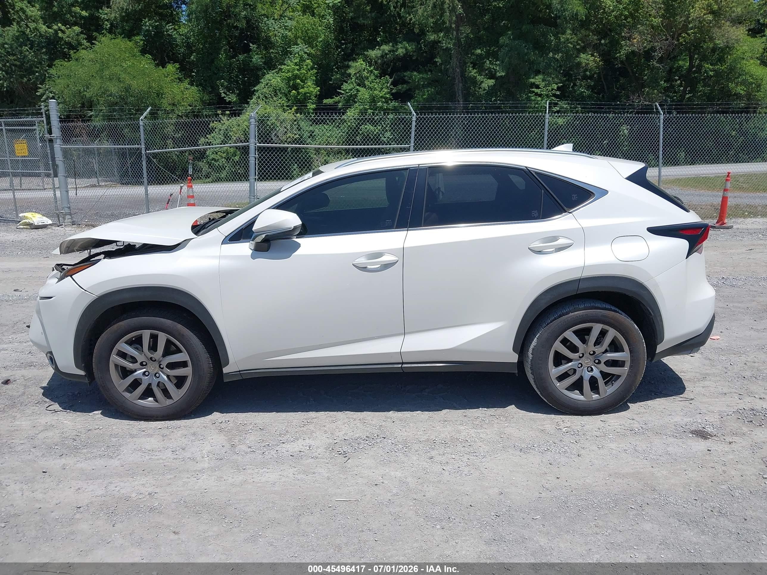 2015 Lexus Nx 200t   White vin: JTJYARBZ6F2015404