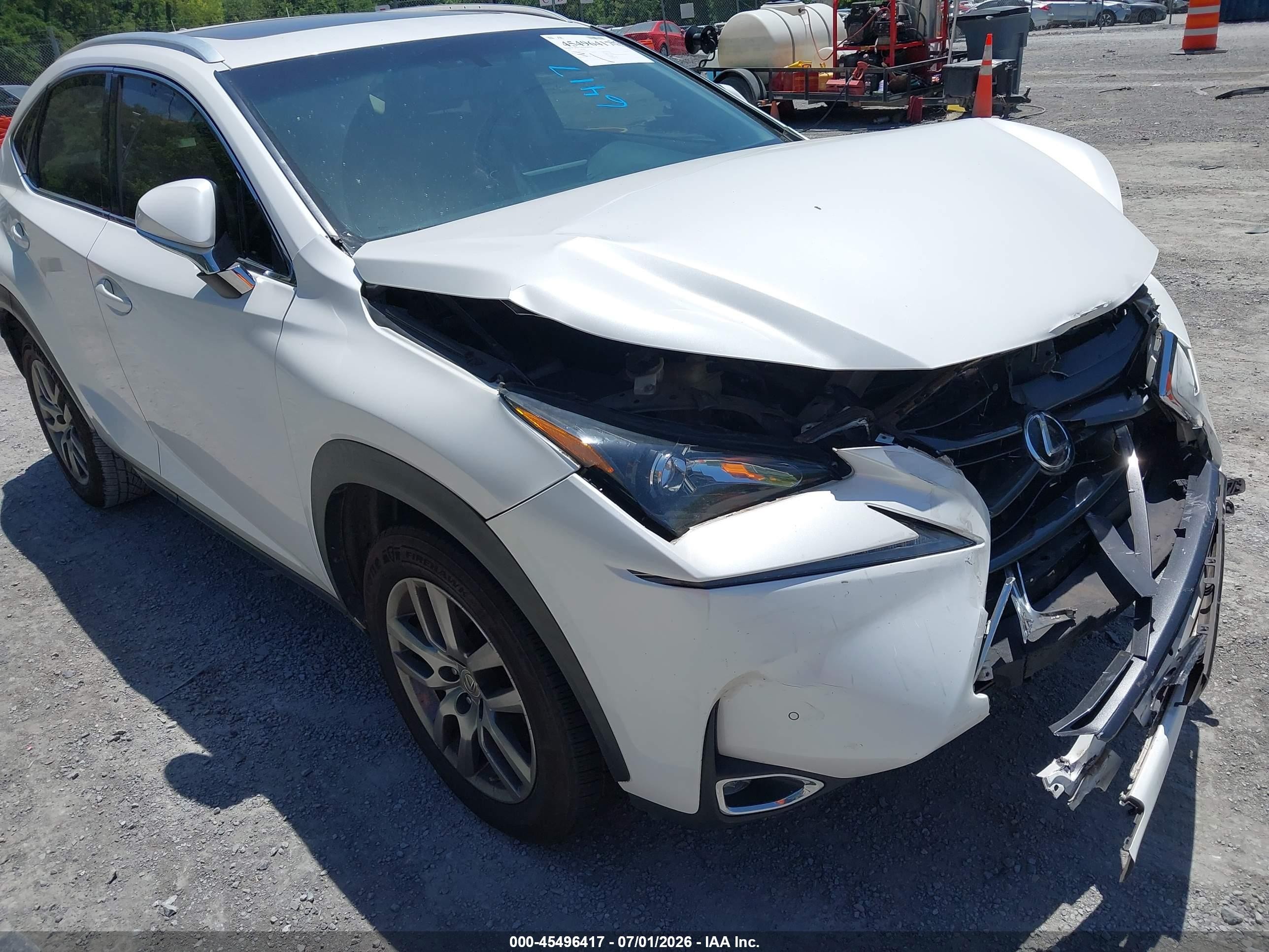 2015 Lexus Nx 200t   White vin: JTJYARBZ6F2015404