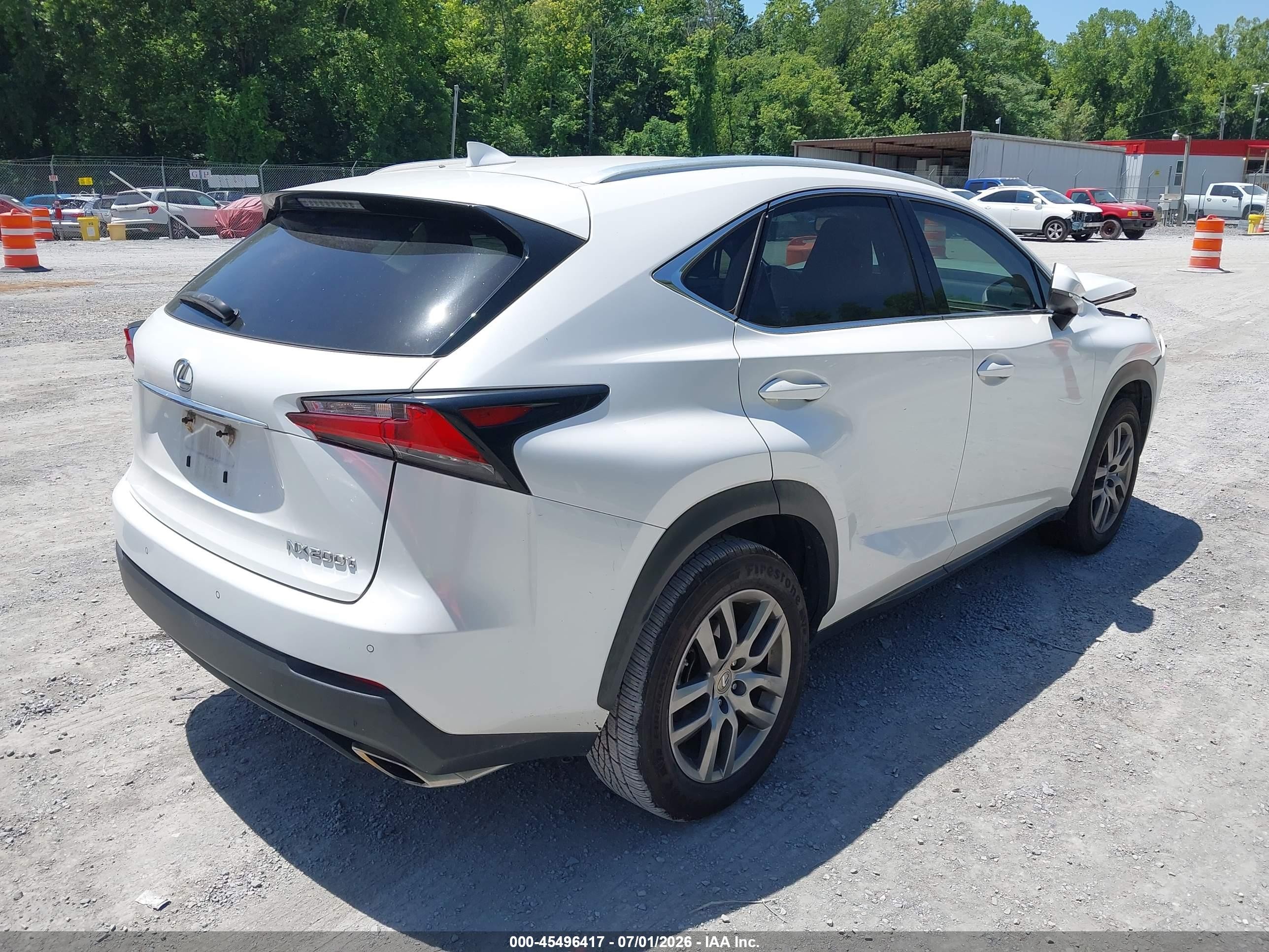 2015 Lexus Nx 200t   White vin: JTJYARBZ6F2015404