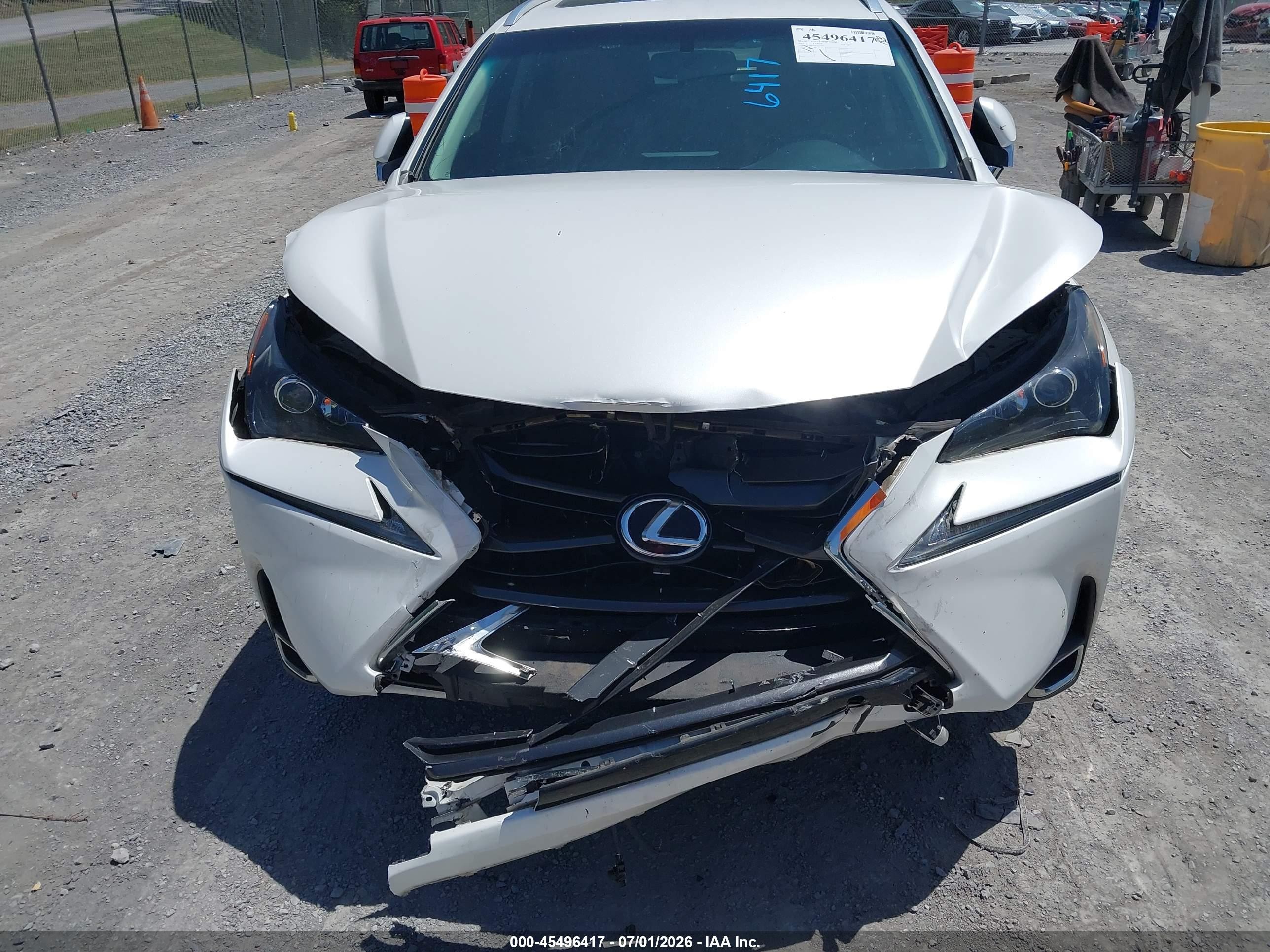2015 Lexus Nx 200t   White vin: JTJYARBZ6F2015404