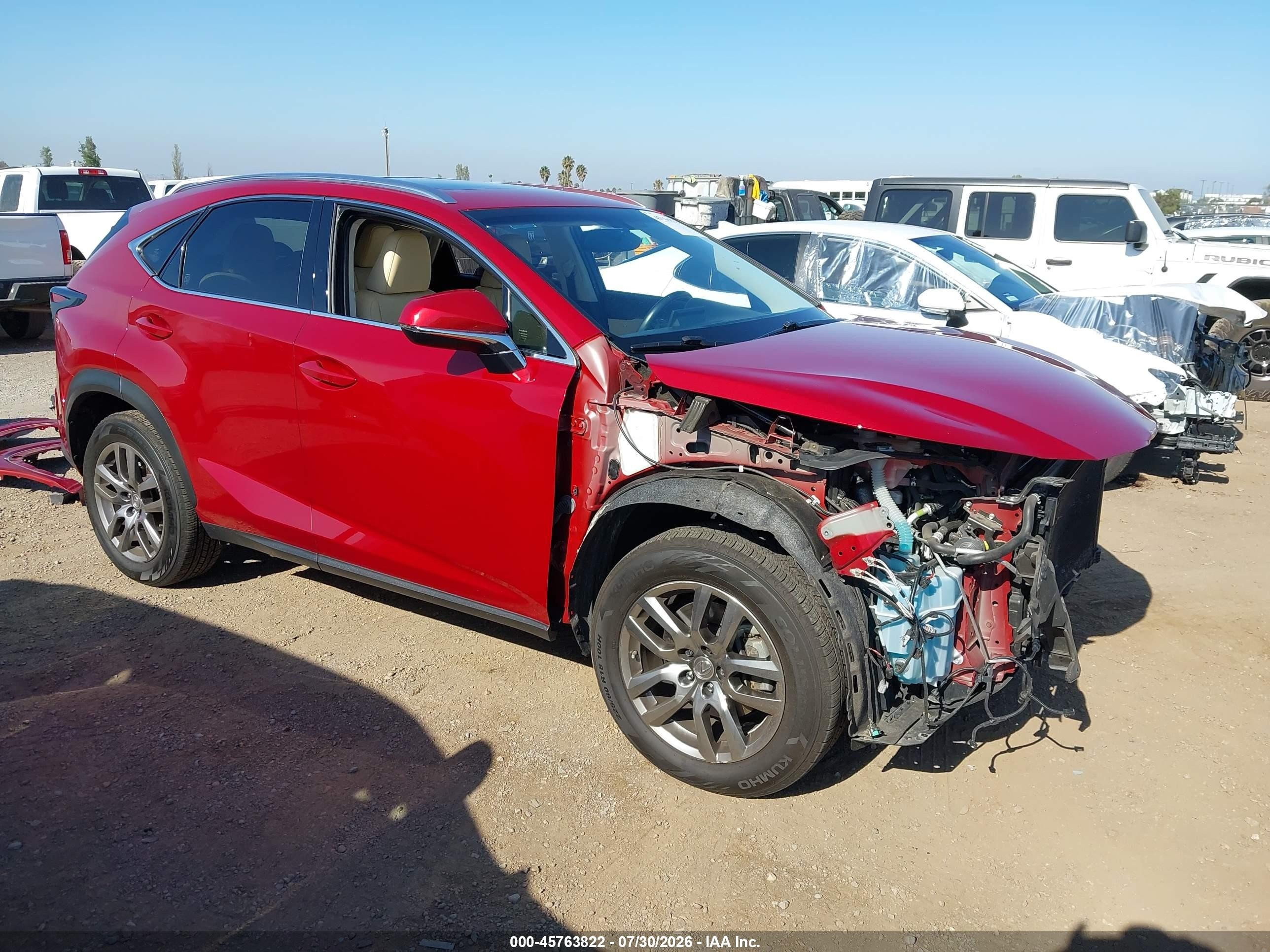 2016 Lexus Nx 200t   Red vin: JTJYARBZ6G2035170
