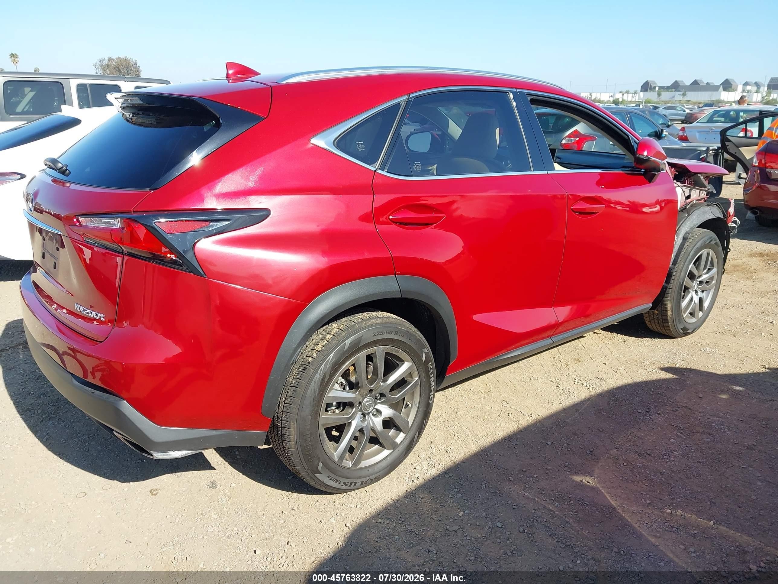 2016 Lexus Nx 200t   Red vin: JTJYARBZ6G2035170