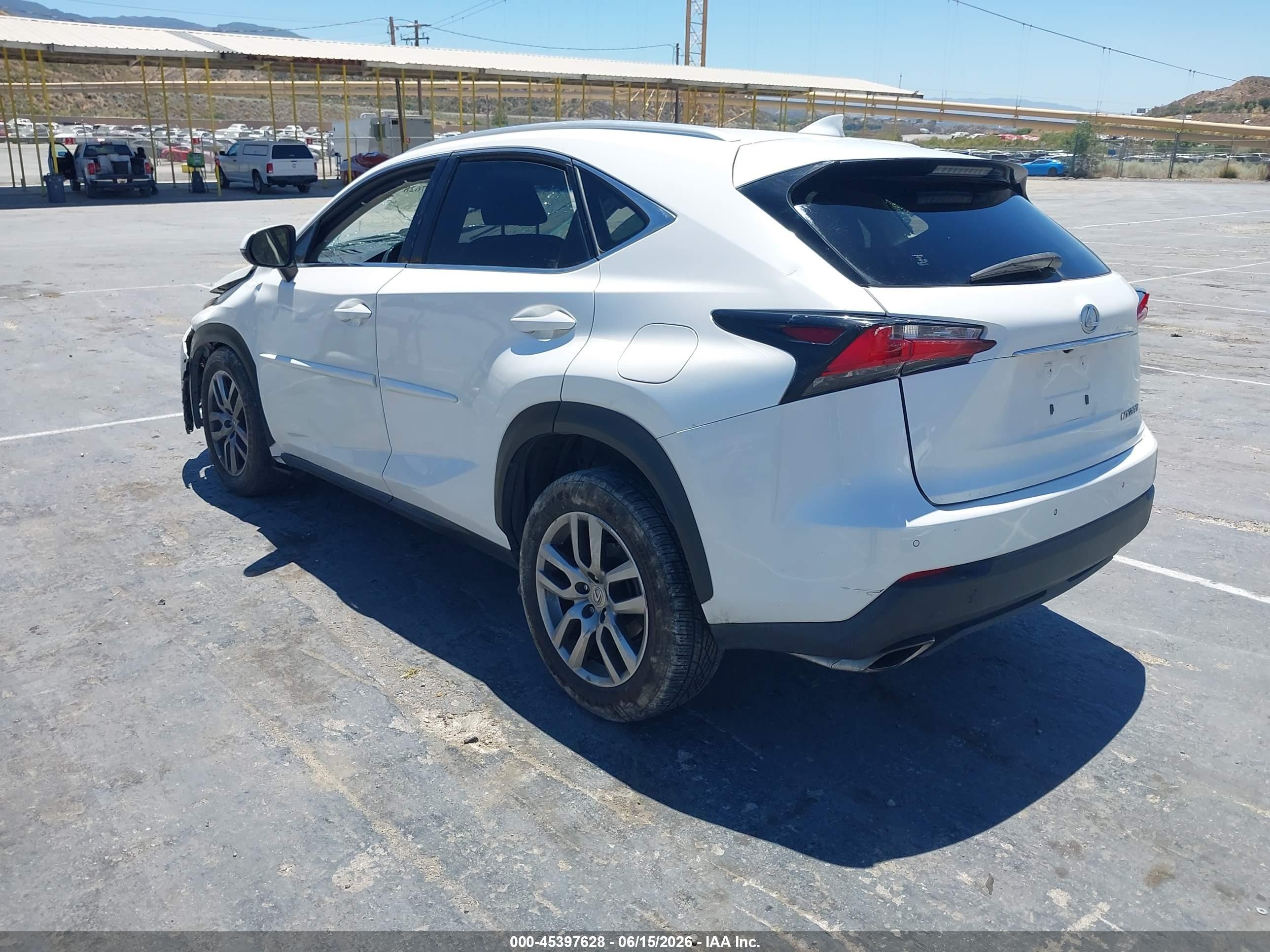2015 Lexus Nx 200t Белый vin: JTJYARBZ7F2016559