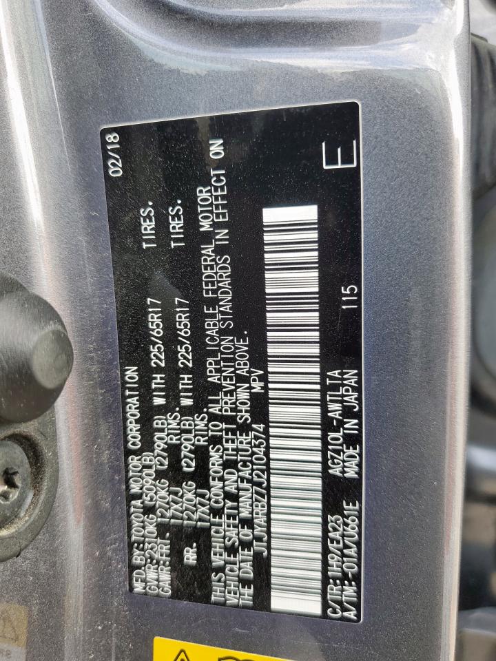 2018 Lexus Nx 300 Base Серый vin: JTJYARBZ7J2104374