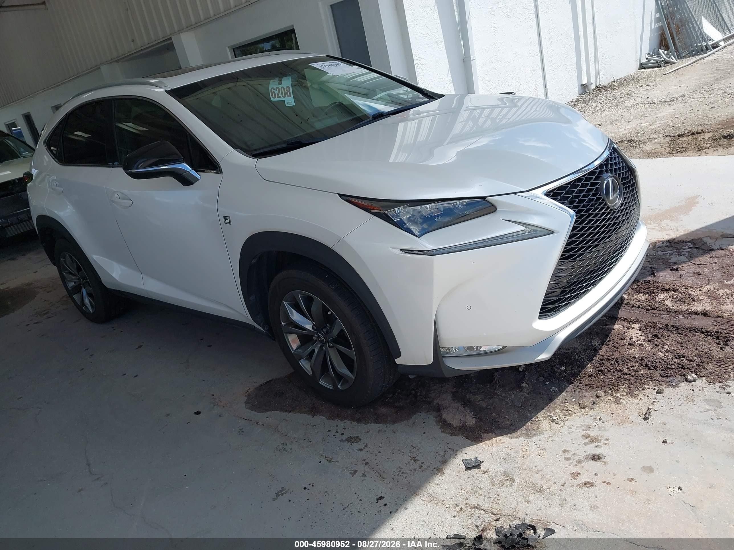 2015 Lexus Nx 200t F Sport Белый vin: JTJYARBZ8F2018627