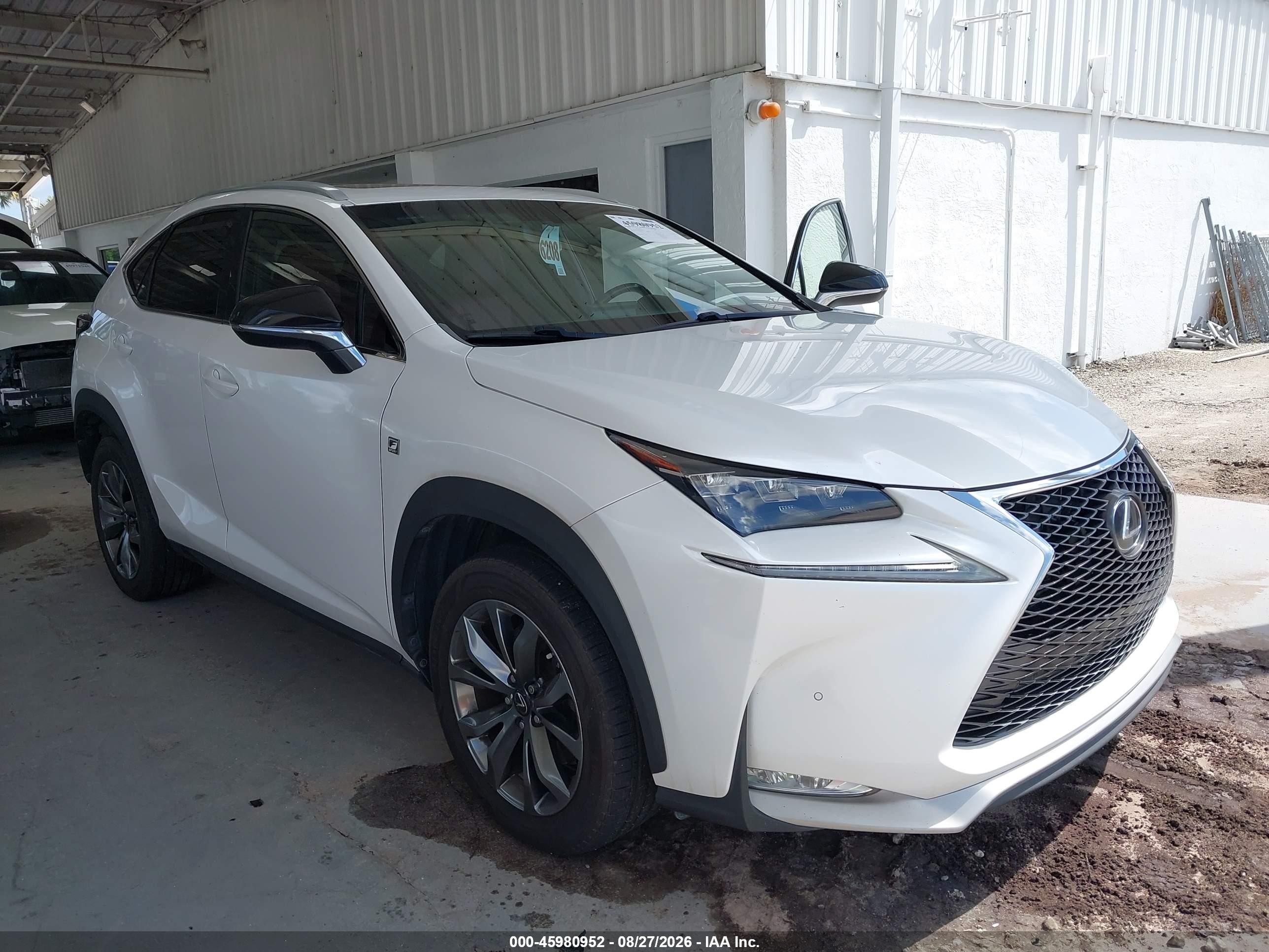 2015 Lexus Nx 200t F Sport Белый vin: JTJYARBZ8F2018627