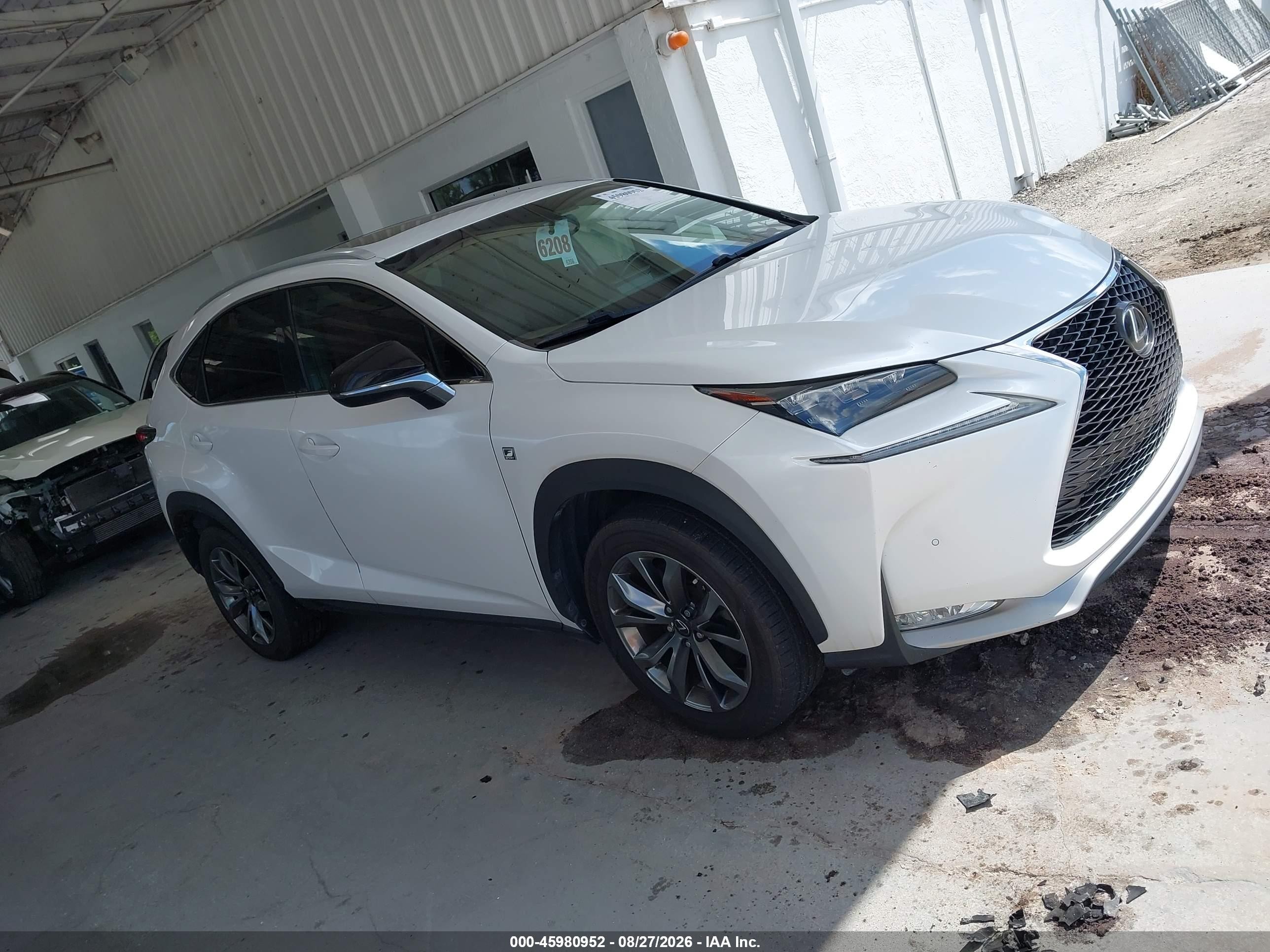 2015 Lexus Nx 200t F Sport Белый vin: JTJYARBZ8F2018627