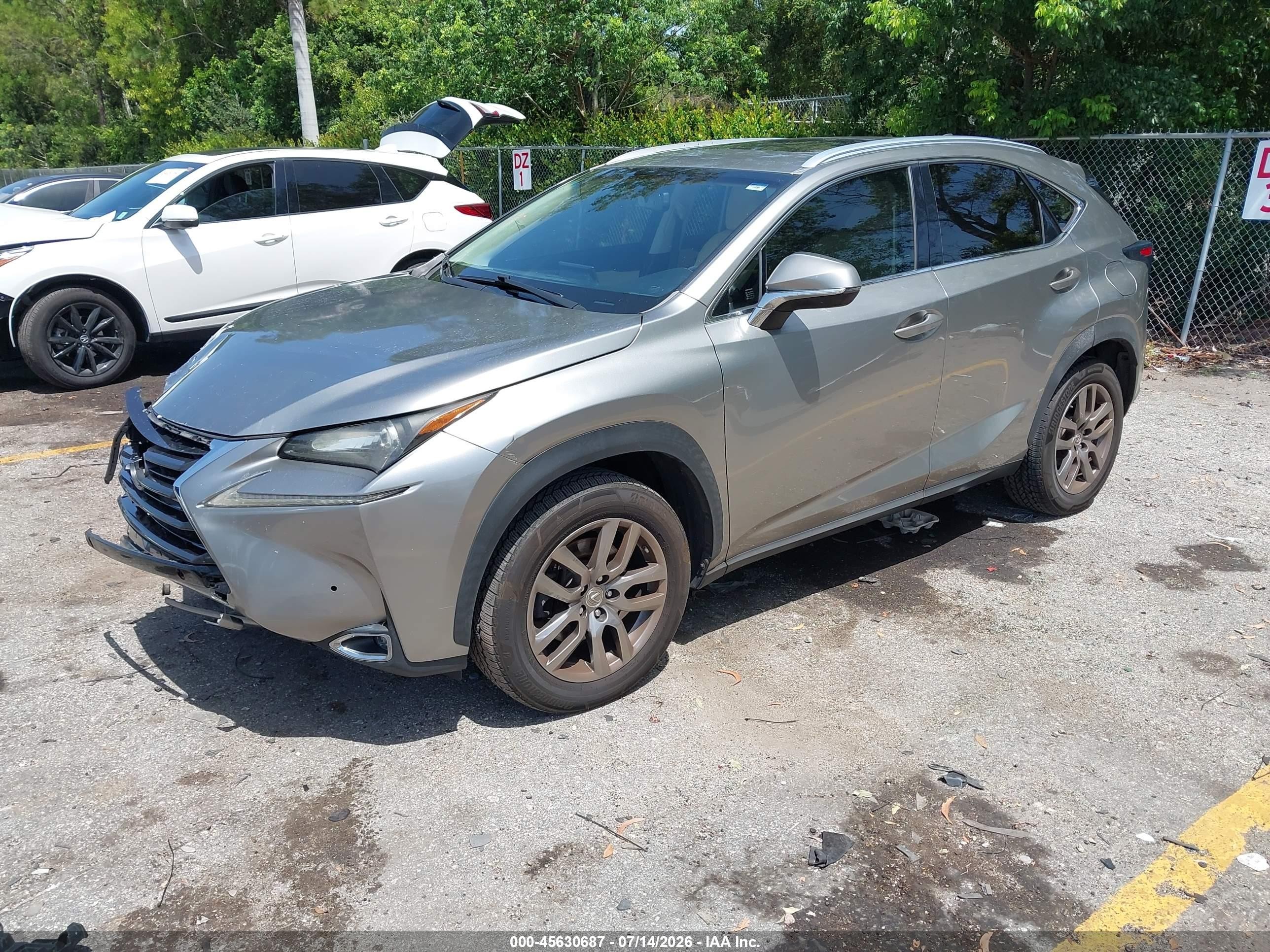 2015 Lexus Nx 200t   Silver vin: JTJYARBZ8F2019342