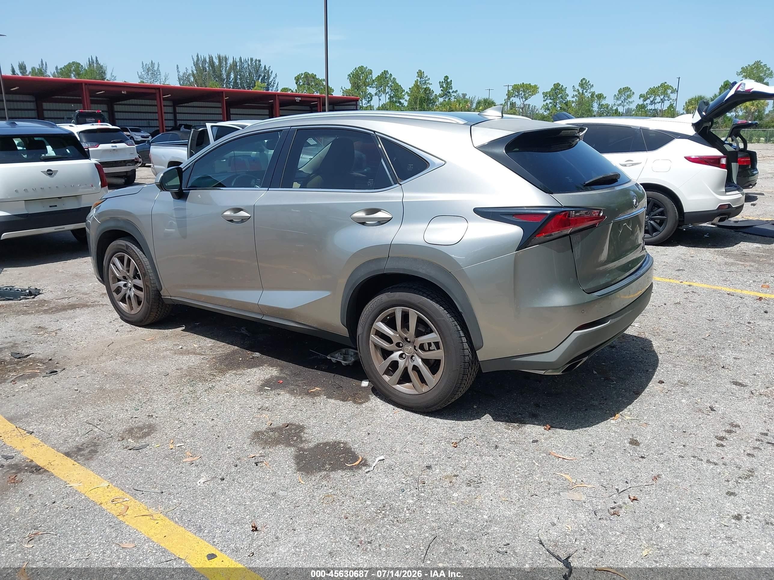2015 Lexus Nx 200t   Silver vin: JTJYARBZ8F2019342