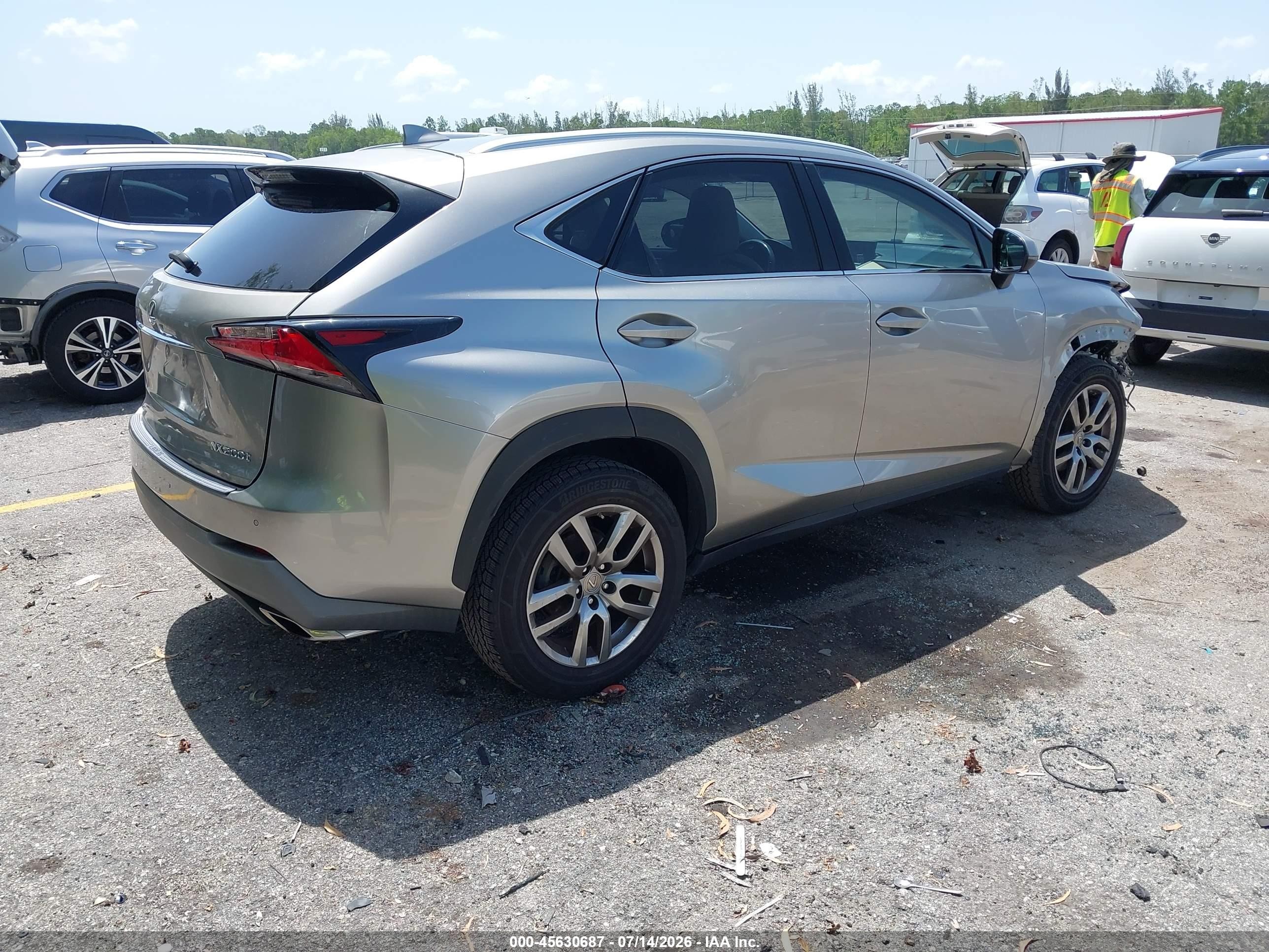 2015 Lexus Nx 200t   Silver vin: JTJYARBZ8F2019342