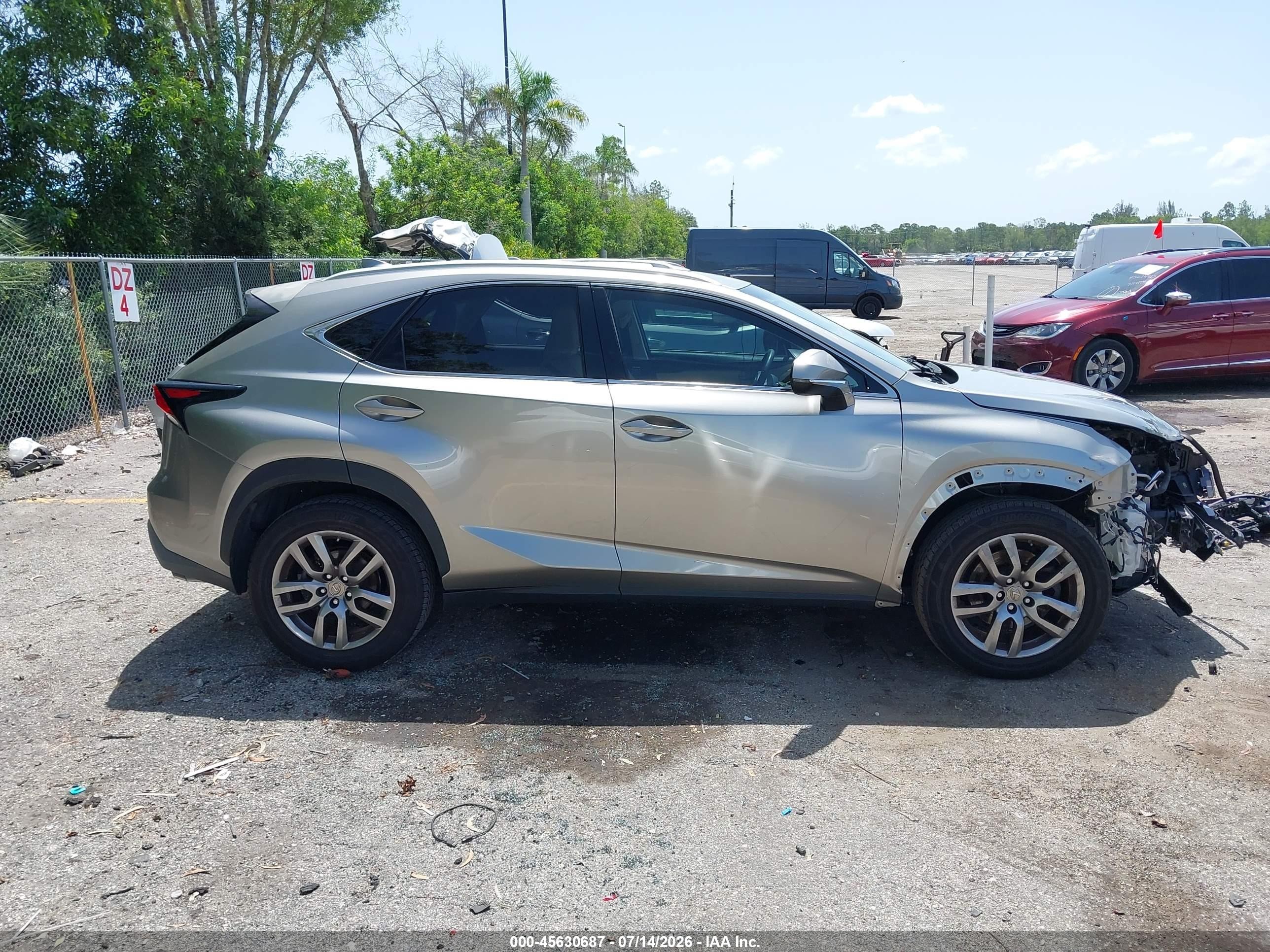 2015 Lexus Nx 200t   Silver vin: JTJYARBZ8F2019342