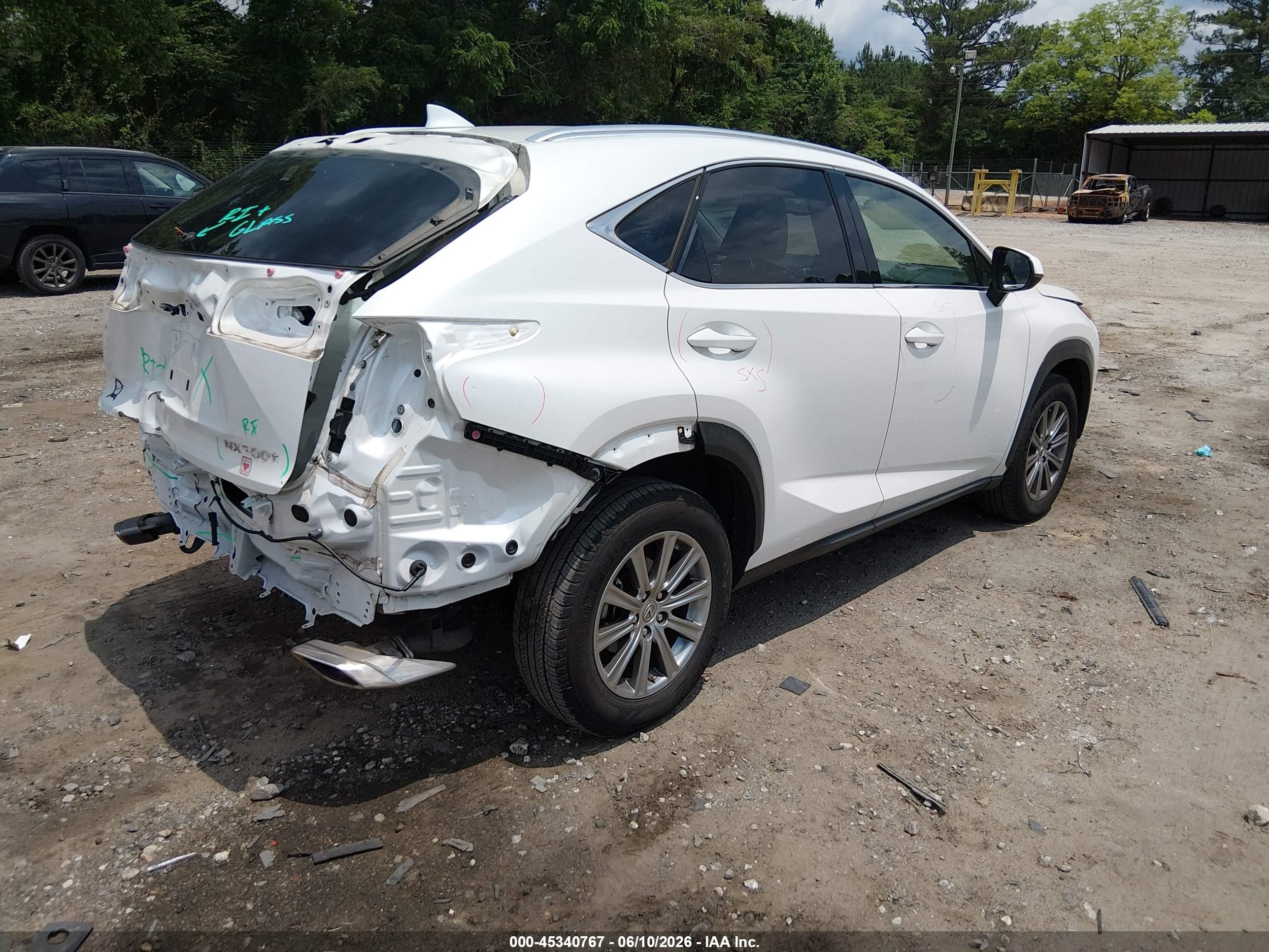 2015 Lexus Nx 200t   White vin: JTJYARBZ9F2016434