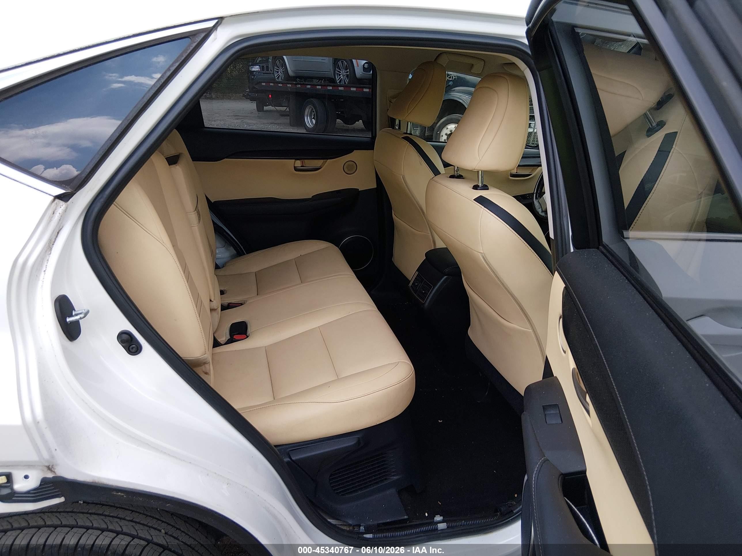 2015 Lexus Nx 200t   White vin: JTJYARBZ9F2016434