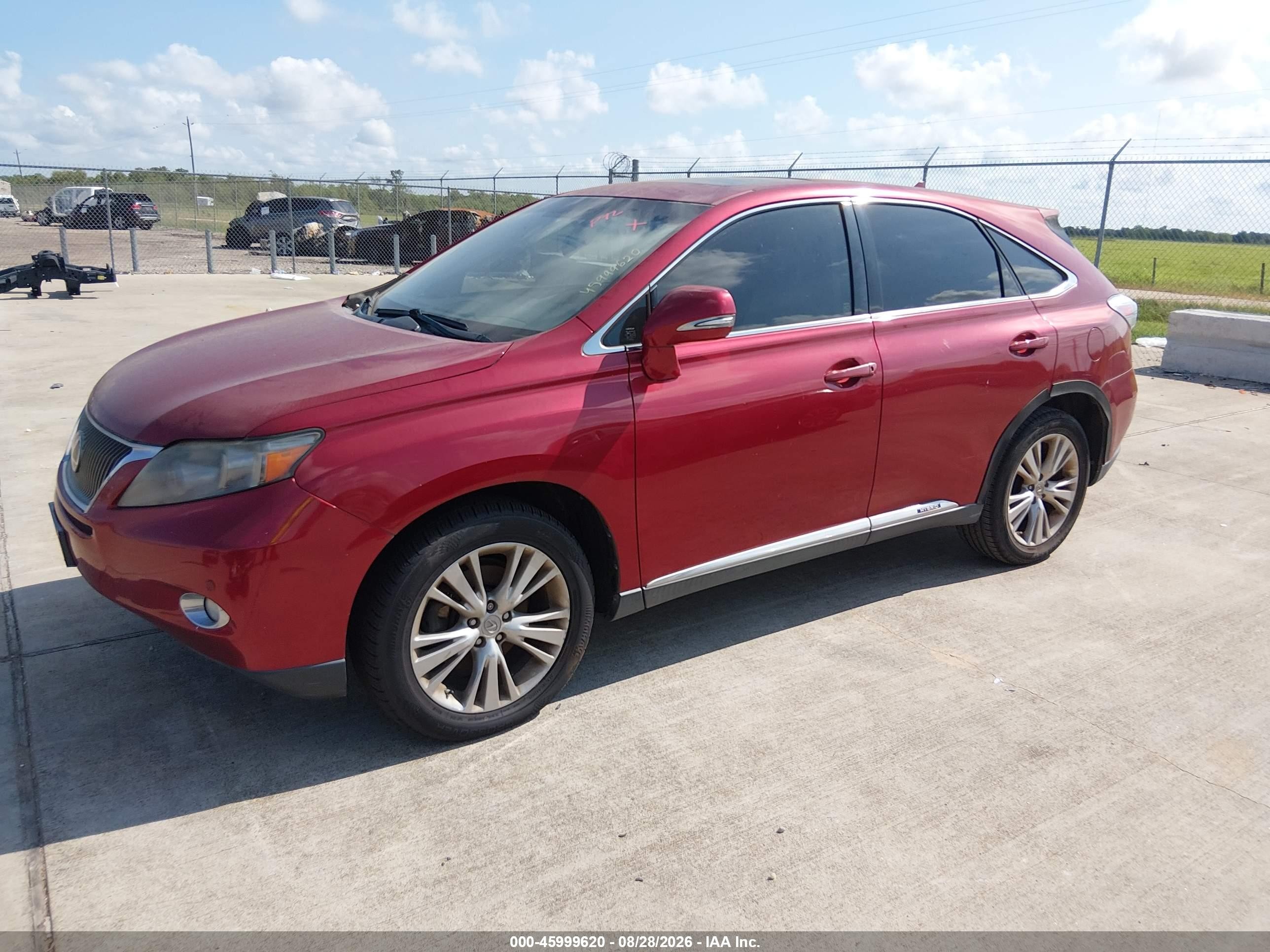 2010 Lexus Rx 450h   Темно-бордовый vin: JTJZB1BA0A2002900