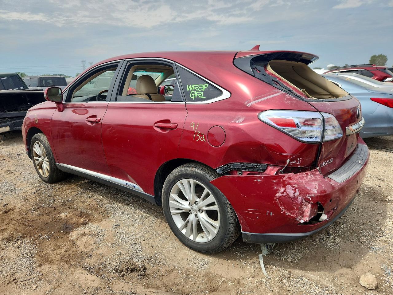 2010 Lexus Rx 450h Красный vin: JTJZB1BA0A2401189