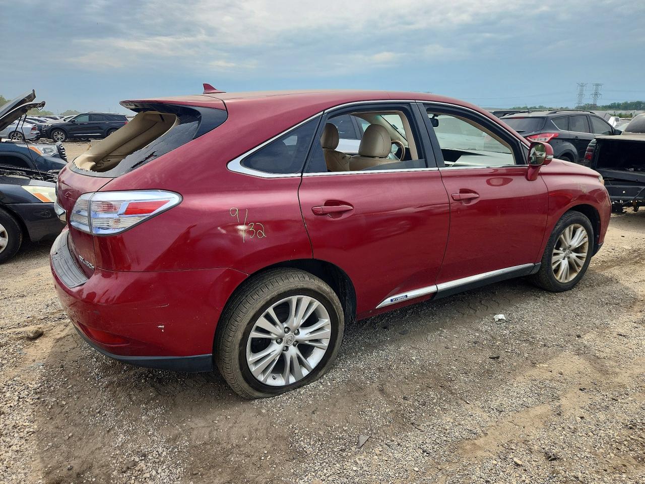 2010 Lexus Rx 450h Красный vin: JTJZB1BA0A2401189