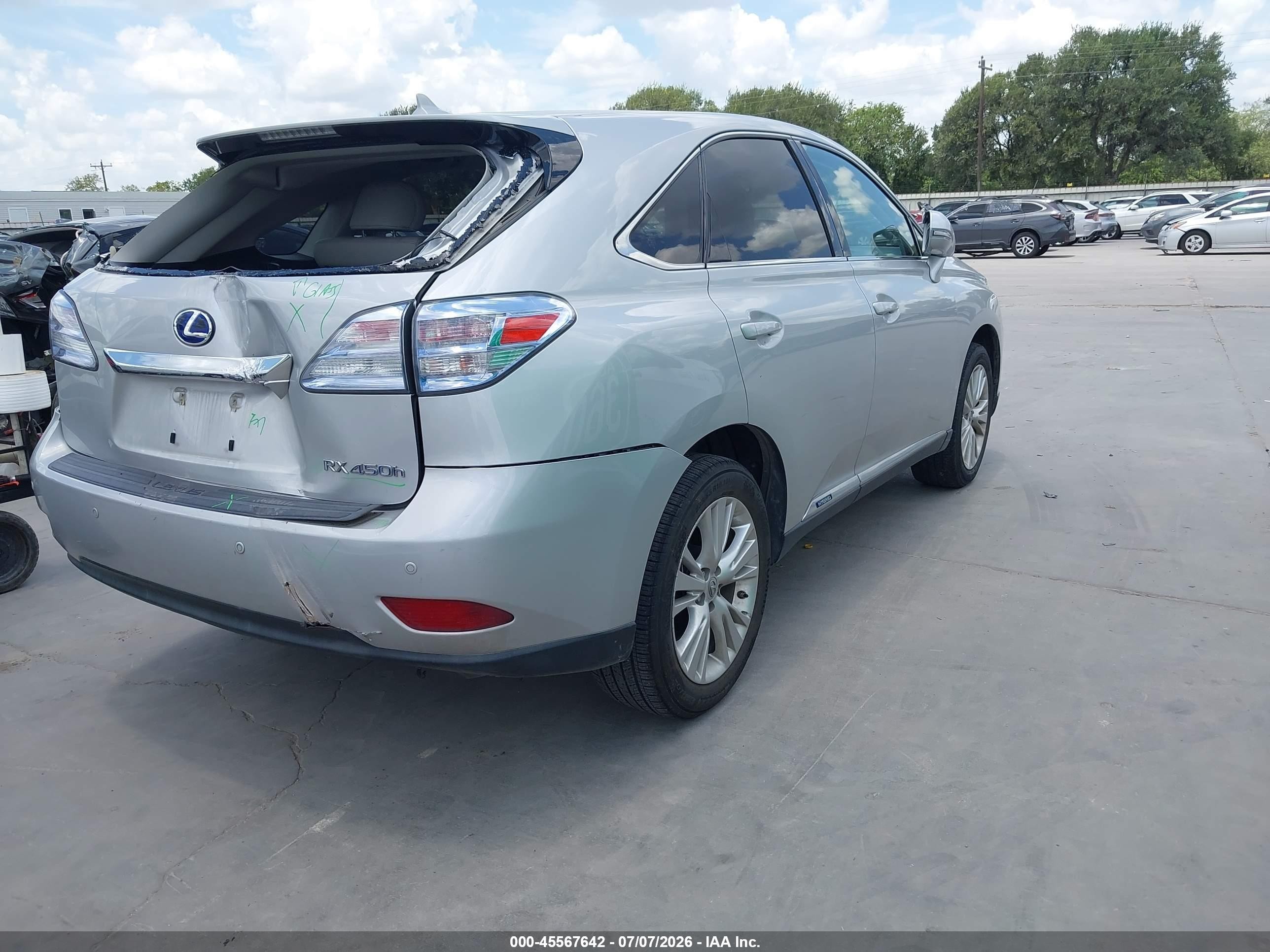 2012 Lexus Rx 450h   Silver vin: JTJZB1BA1C2006246