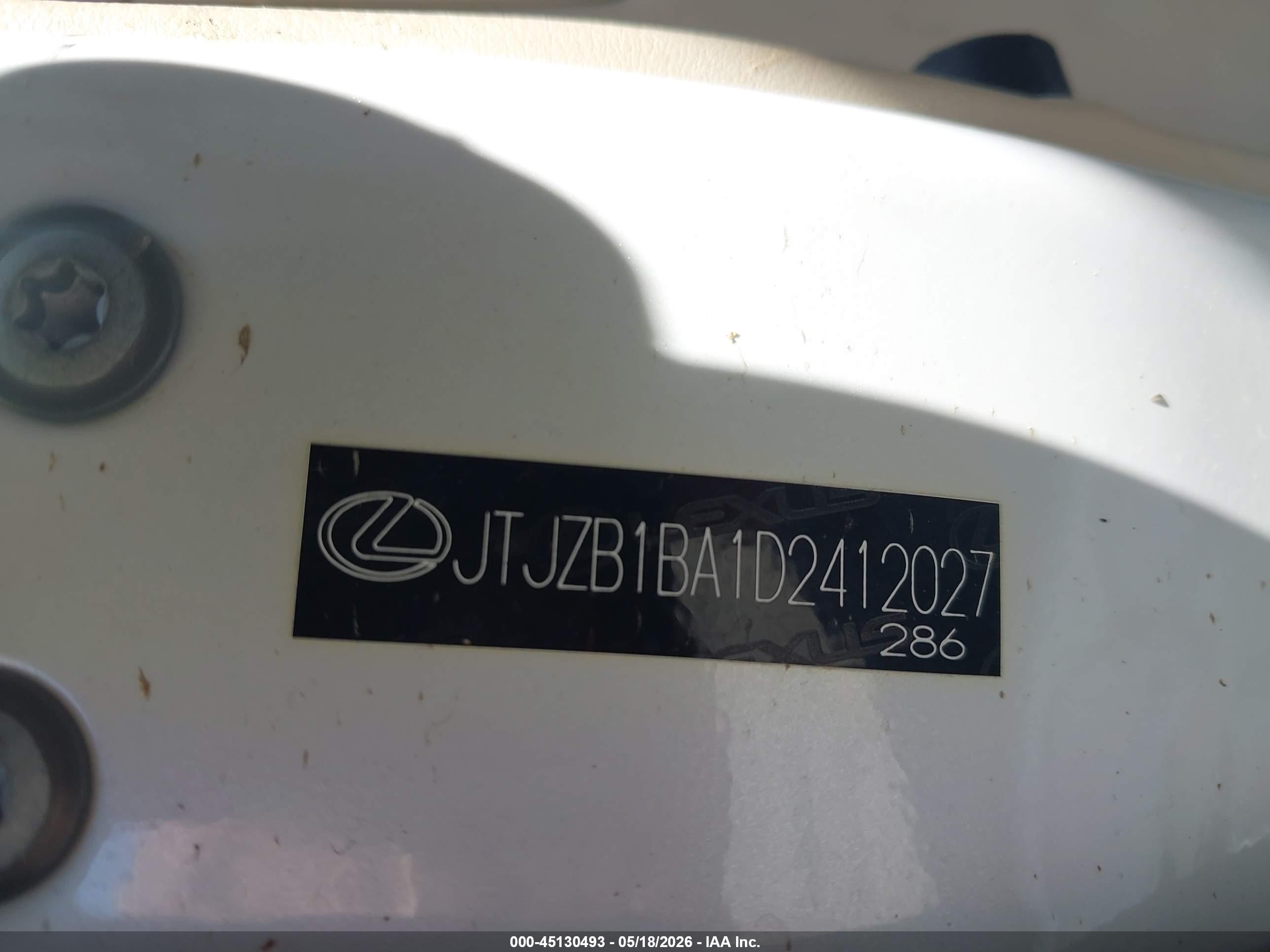 2013 Lexus Rx 450h White vin: JTJZB1BA1D2412027