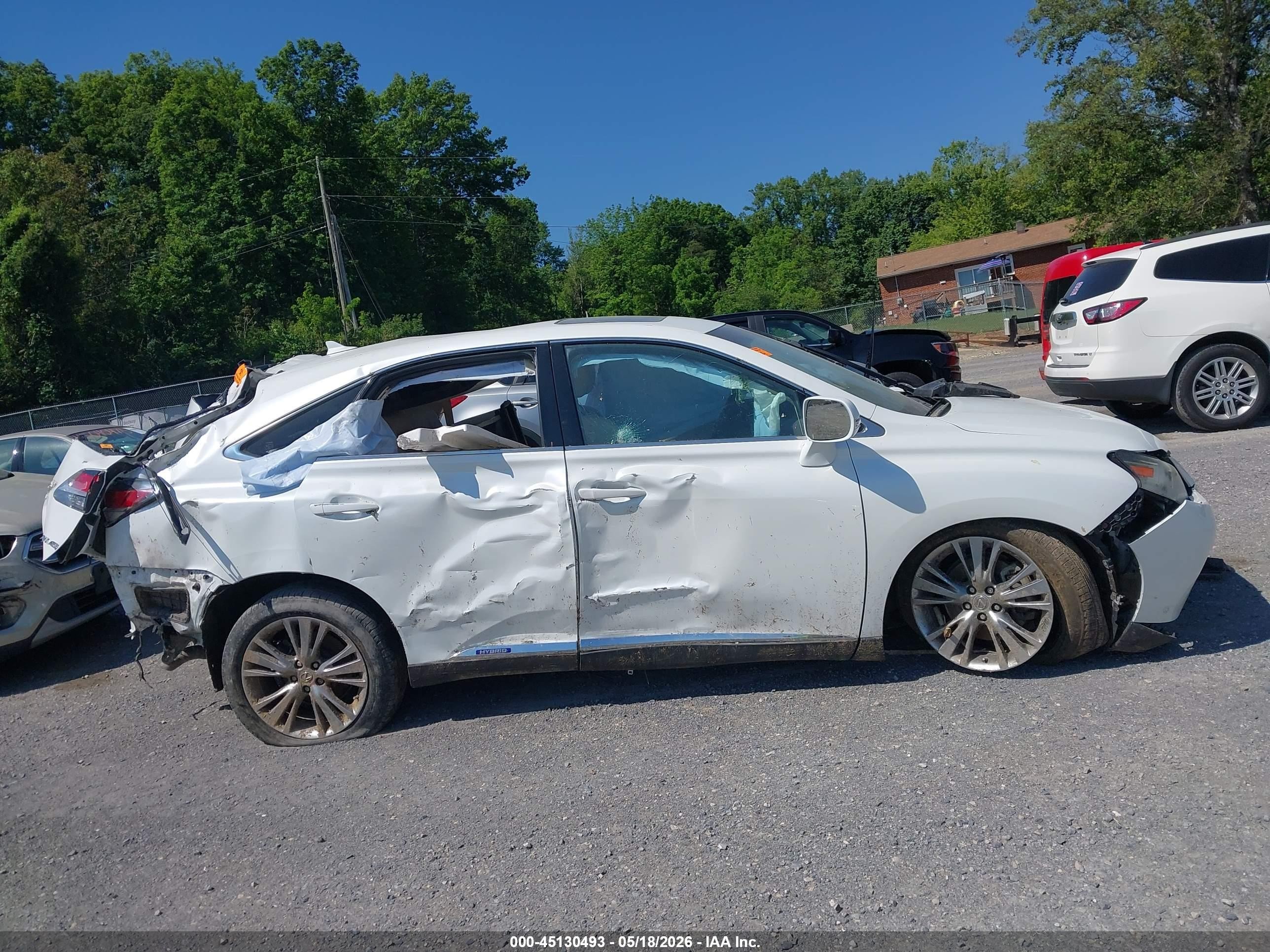 2013 Lexus Rx 450h White vin: JTJZB1BA1D2412027