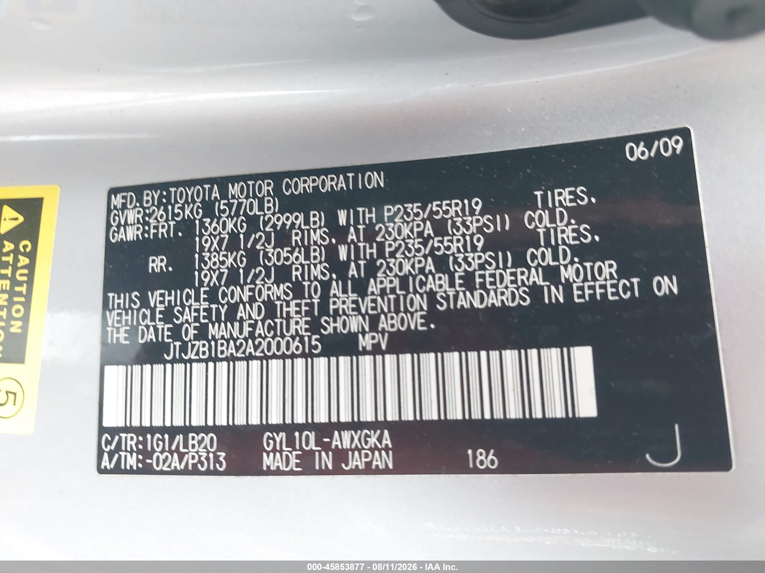 2010 Lexus Rx 450h Silver vin: JTJZB1BA2A2000615