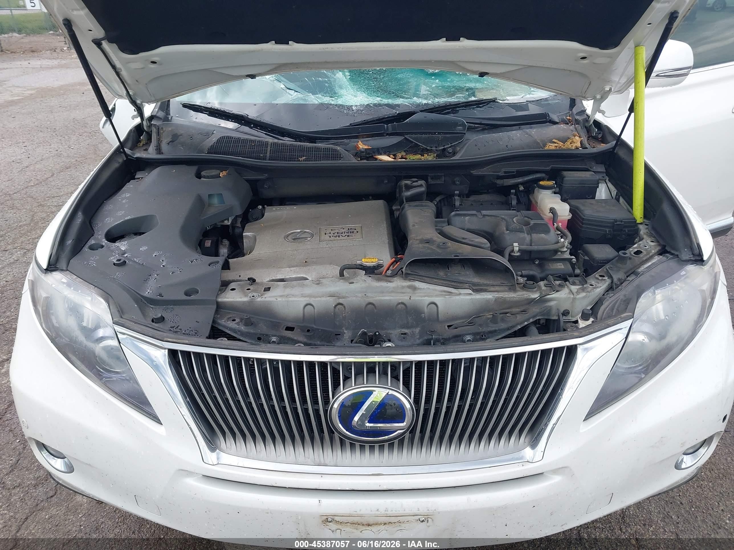 2010 Lexus Rx 450h   White vin: JTJZB1BA2A2002834