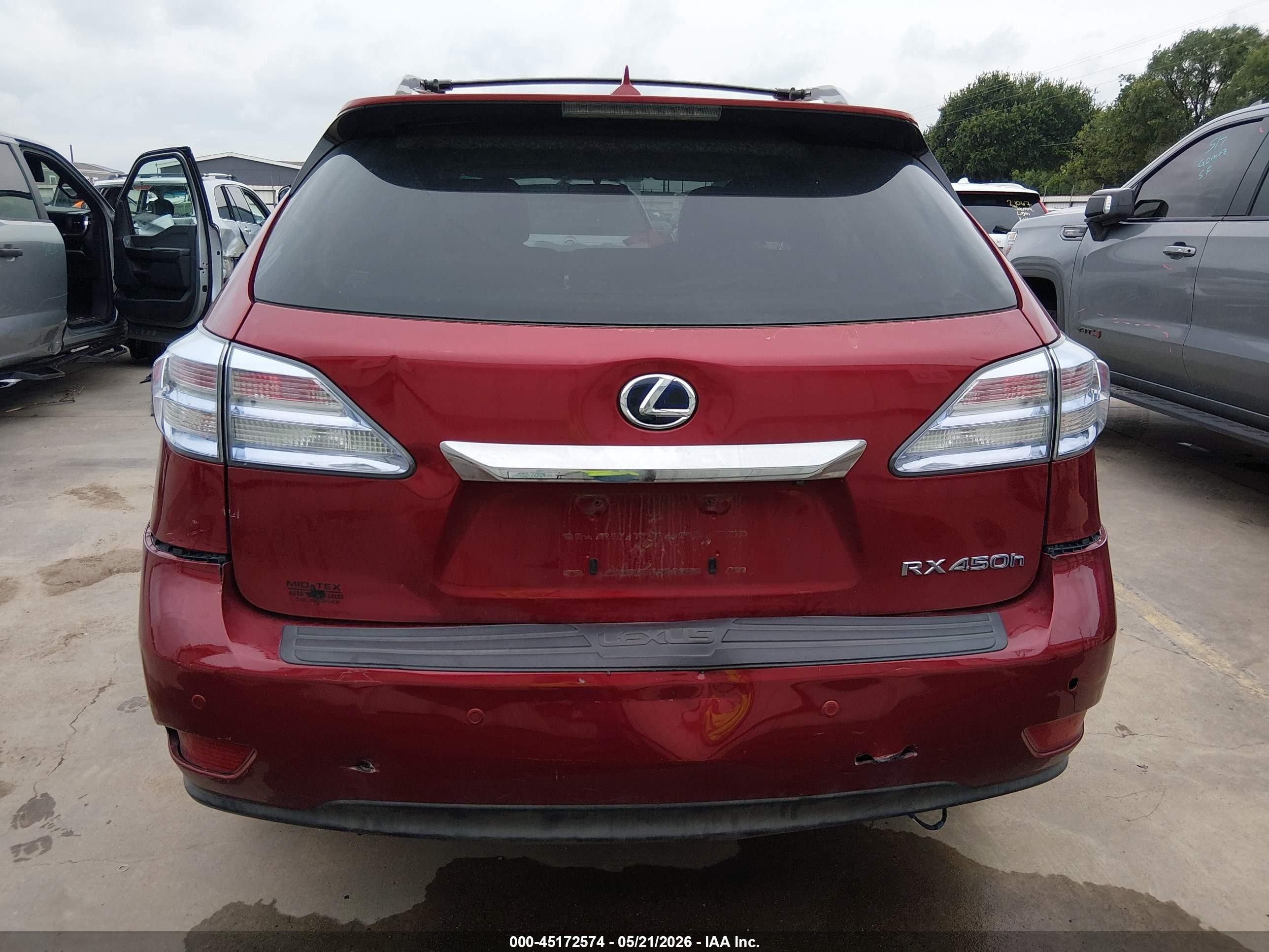 2011 Lexus Rx 450h   Красный vin: JTJZB1BA2B2404712