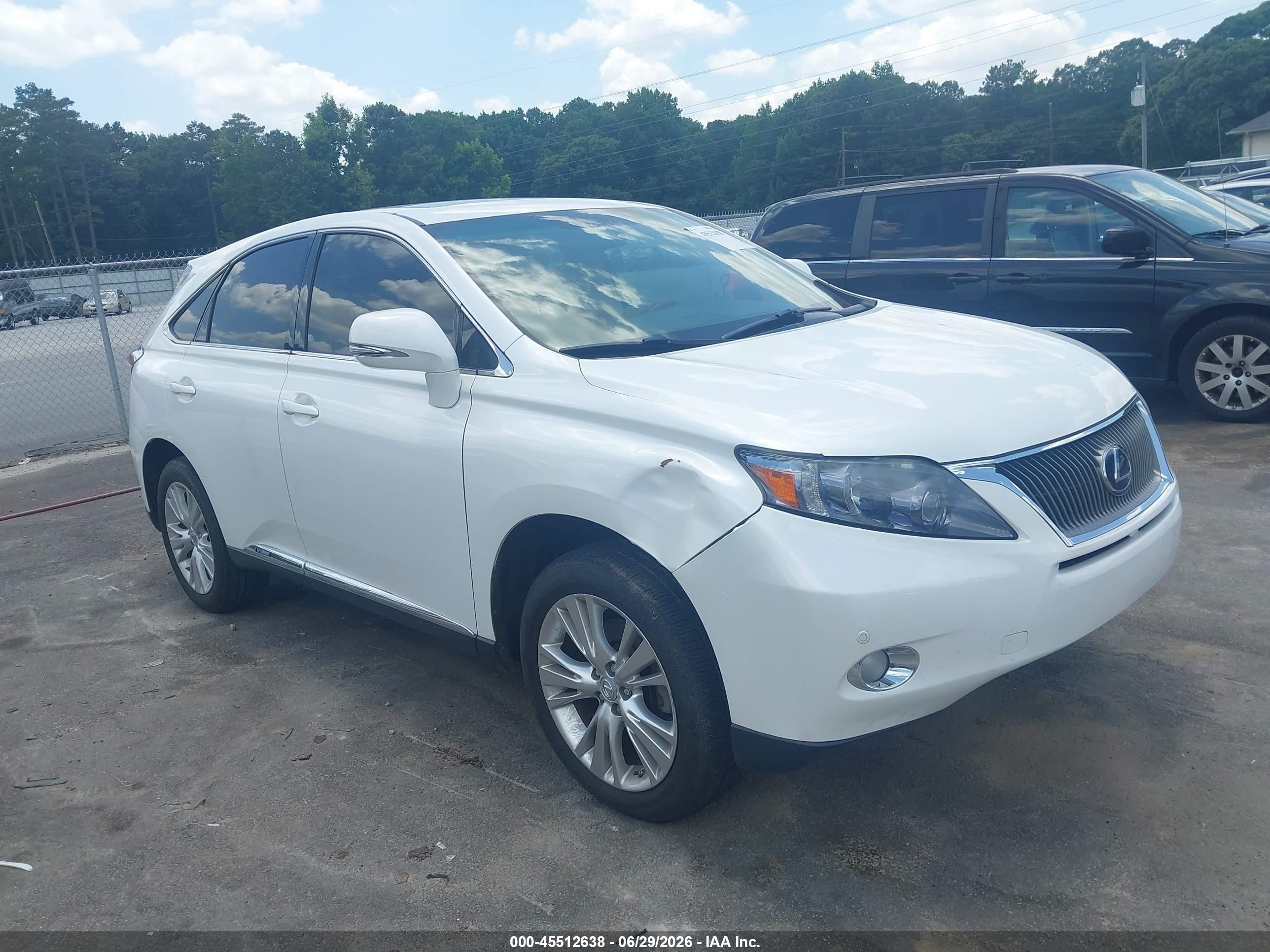 2011 Lexus Rx 450h   White vin: JTJZB1BA3B2405061