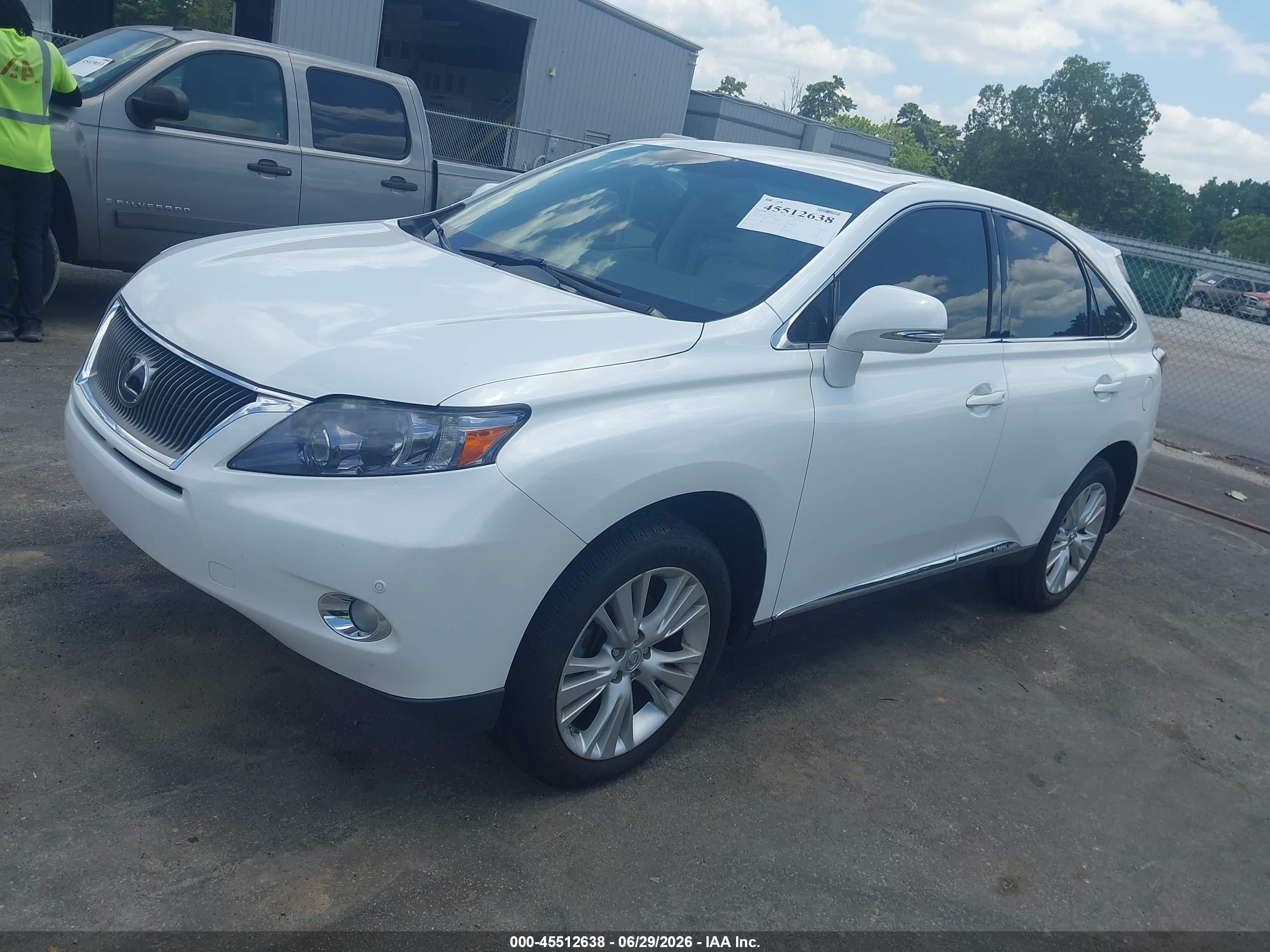 2011 Lexus Rx 450h   White vin: JTJZB1BA3B2405061