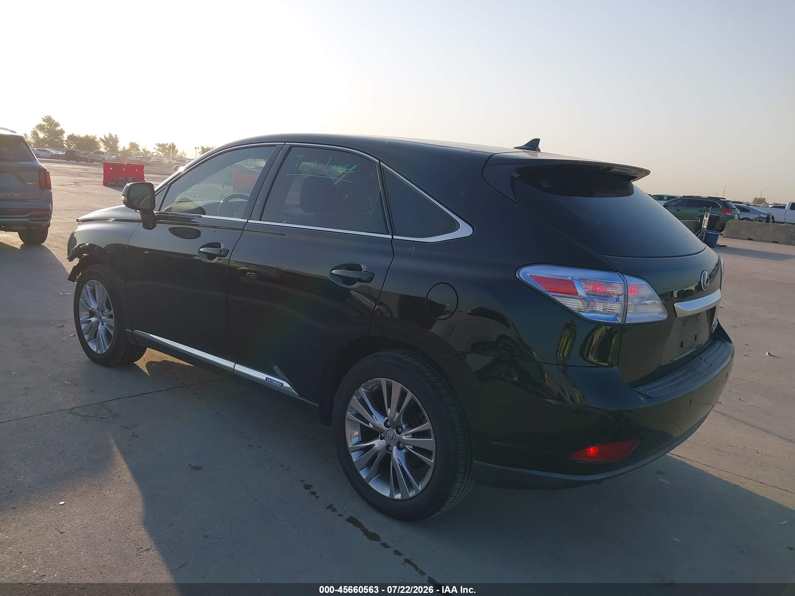 2012 Lexus Rx 450h Черный vin: JTJZB1BA3C2408138