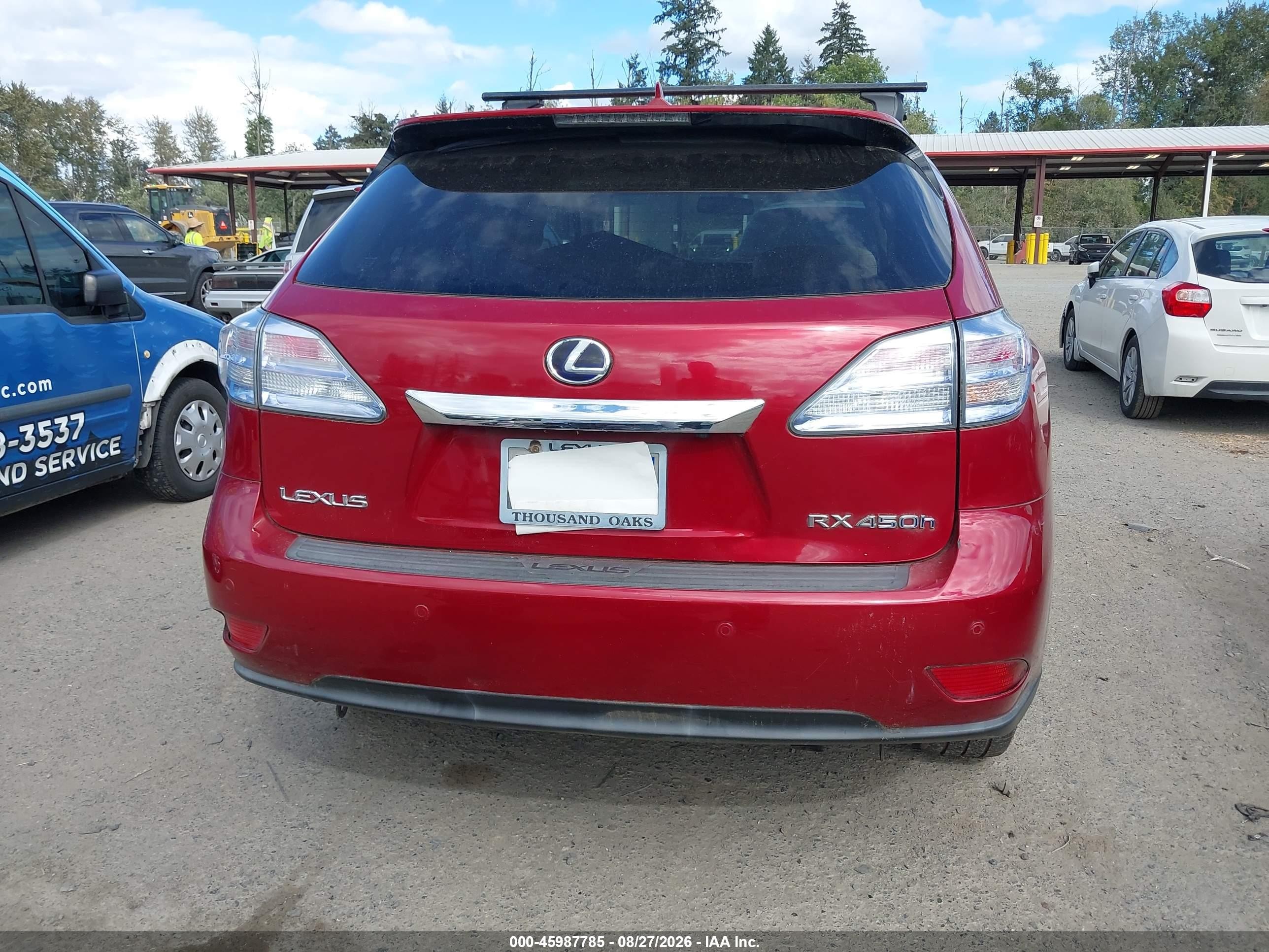 2010 Lexus Rx 450h   Red vin: JTJZB1BA5A2002990
