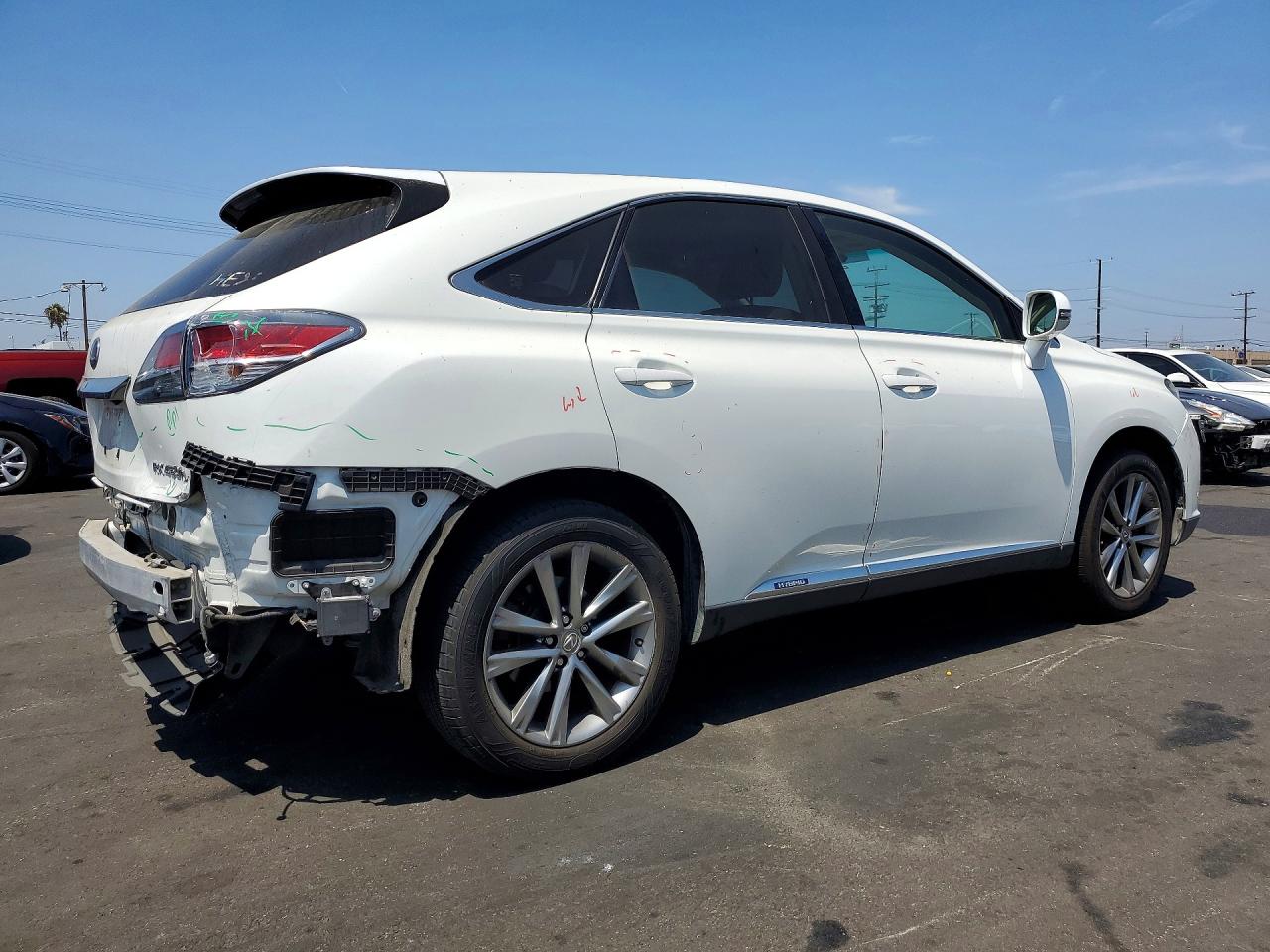 2014 Lexus Rx 450h White vin: JTJZB1BA6E2010053