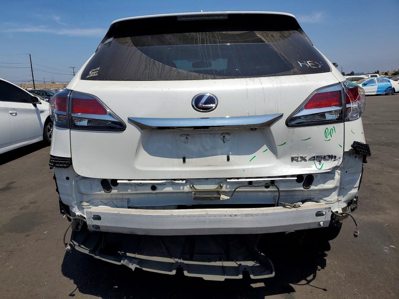 2014 Lexus Rx 450h White vin: JTJZB1BA6E2010053