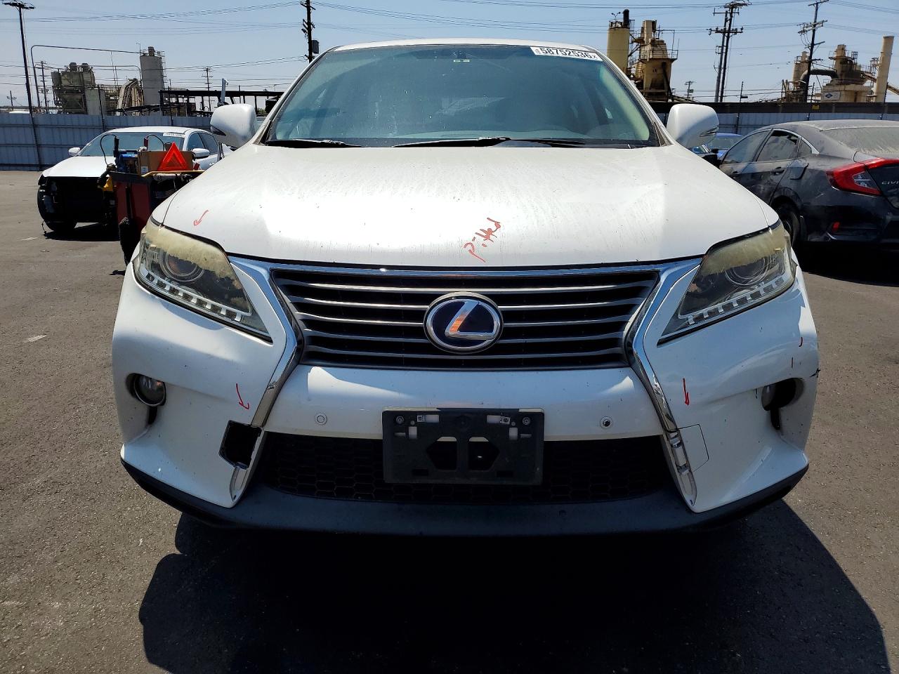2014 Lexus Rx 450h White vin: JTJZB1BA6E2010053
