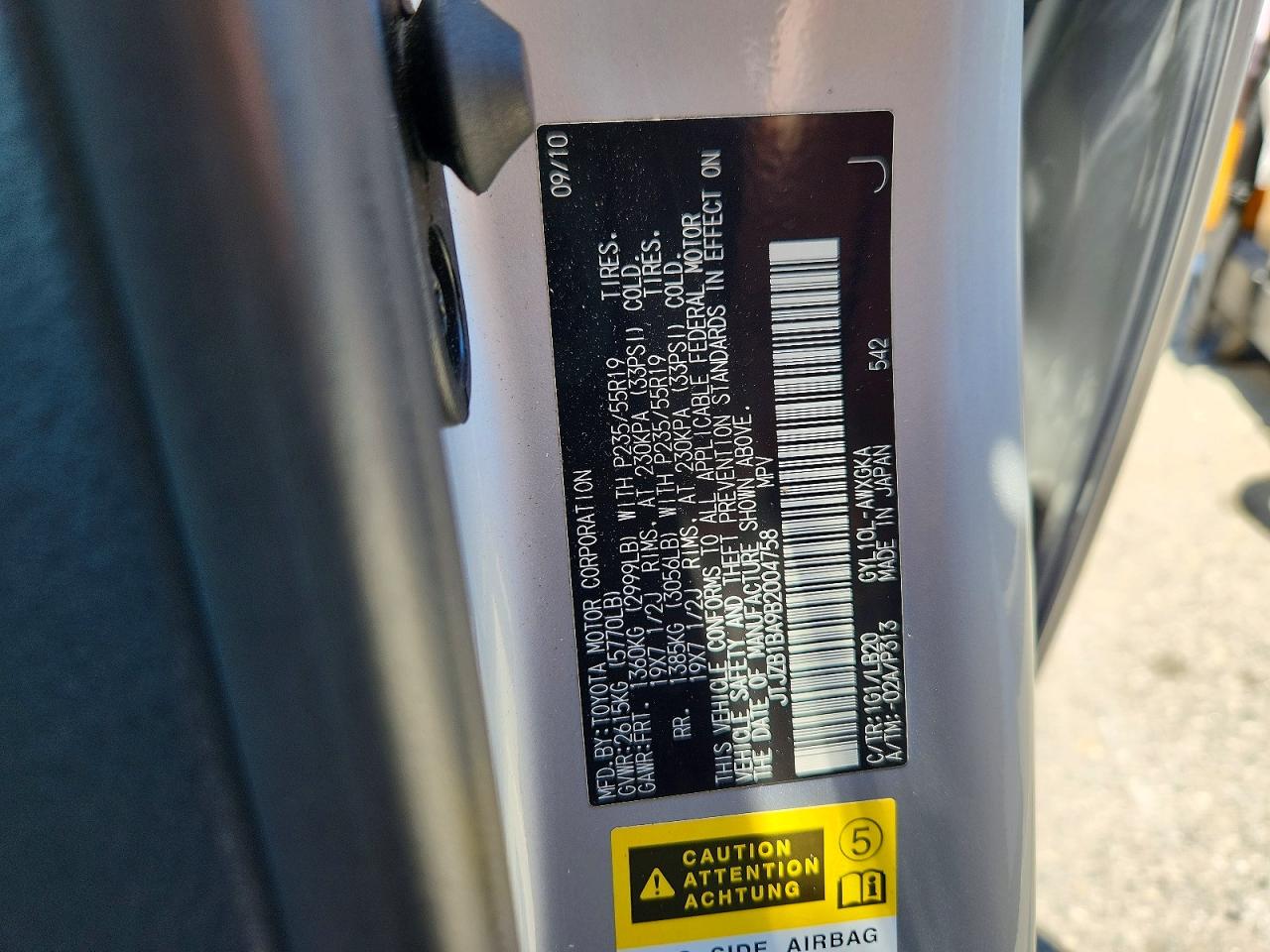 2011 Lexus Rx 450h Silver vin: JTJZB1BA9B2004758