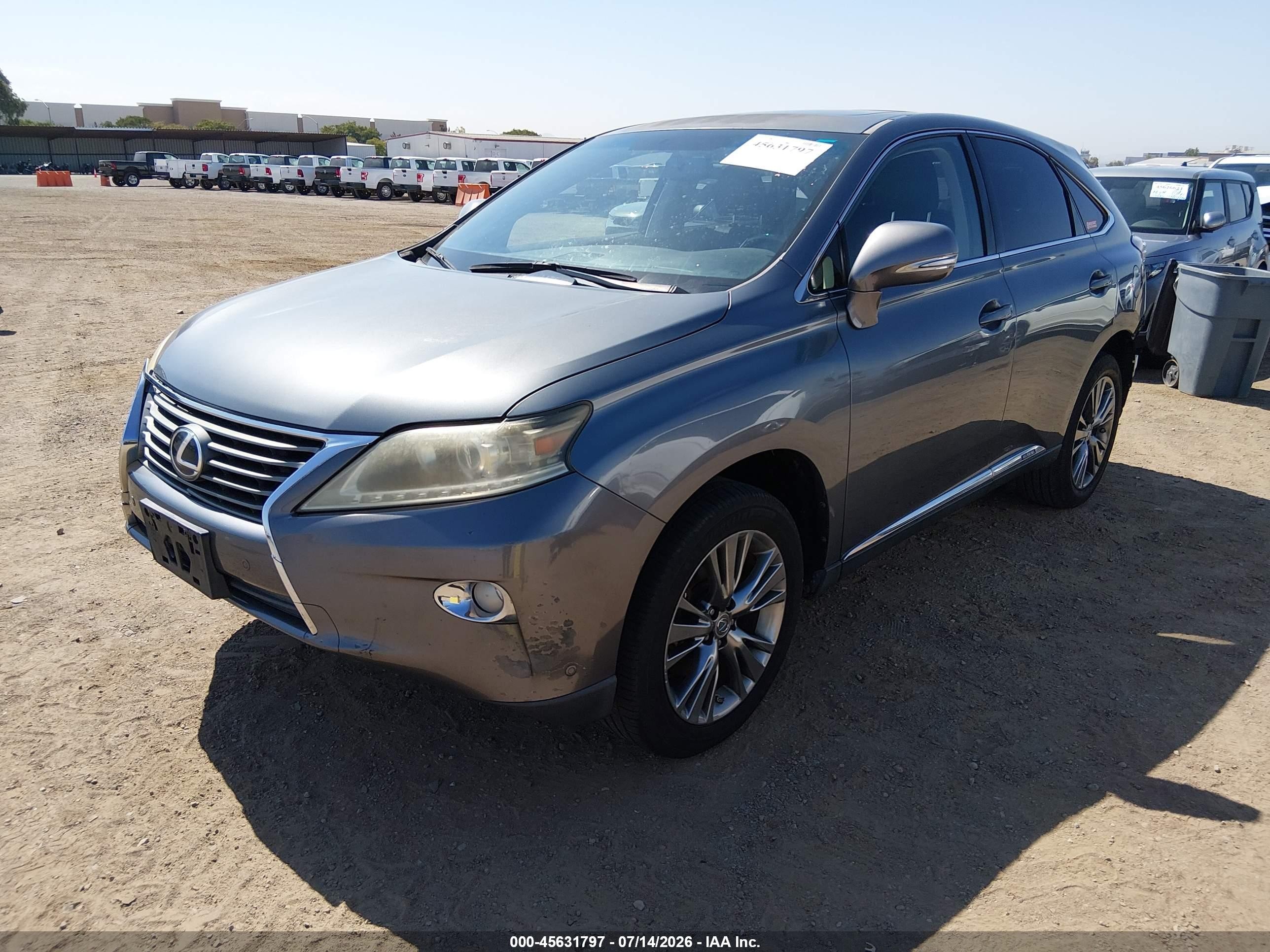 2013 Lexus Rx 450h   Gray vin: JTJZB1BA9D2007288