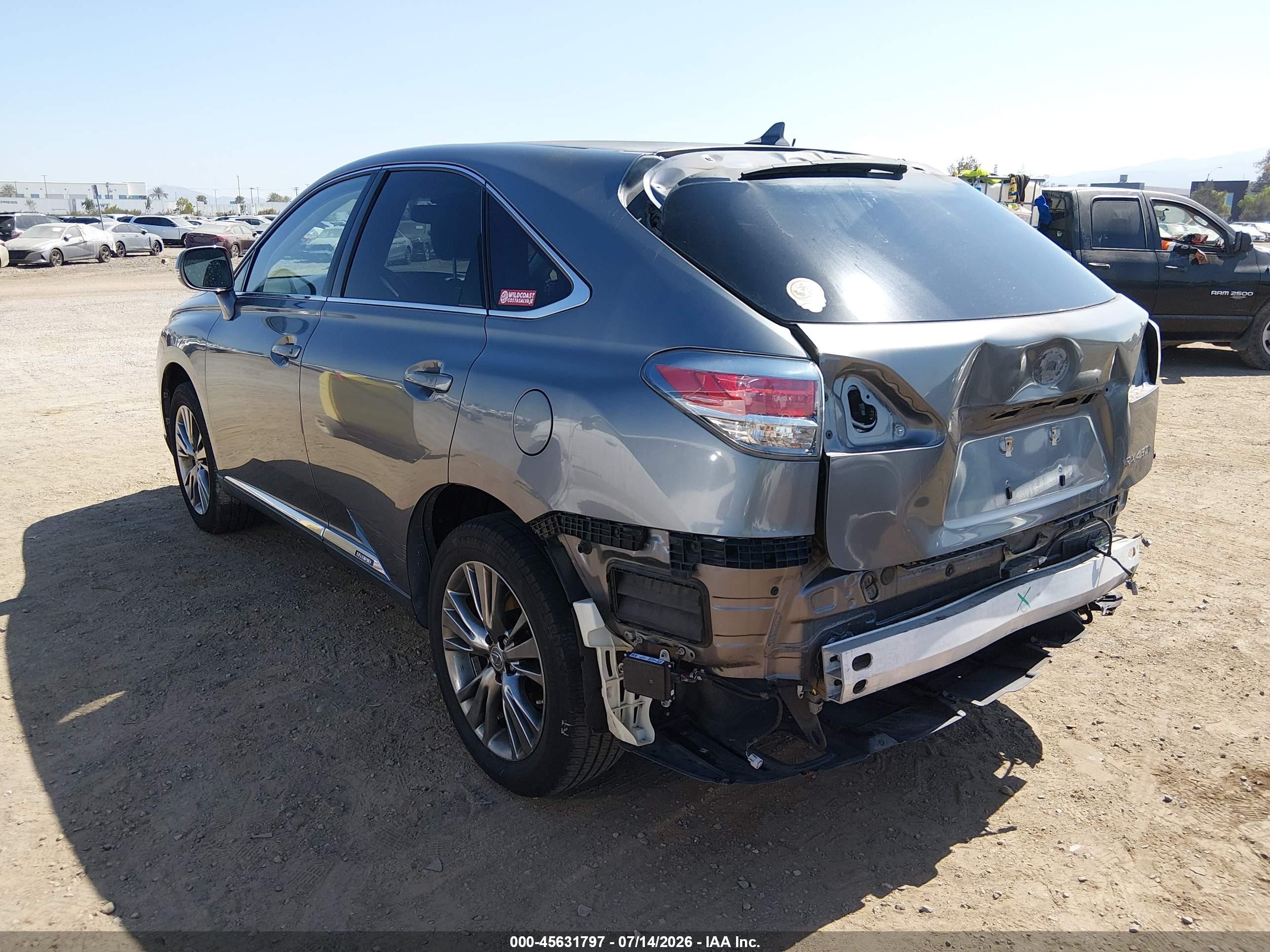 2013 Lexus Rx 450h   Gray vin: JTJZB1BA9D2007288
