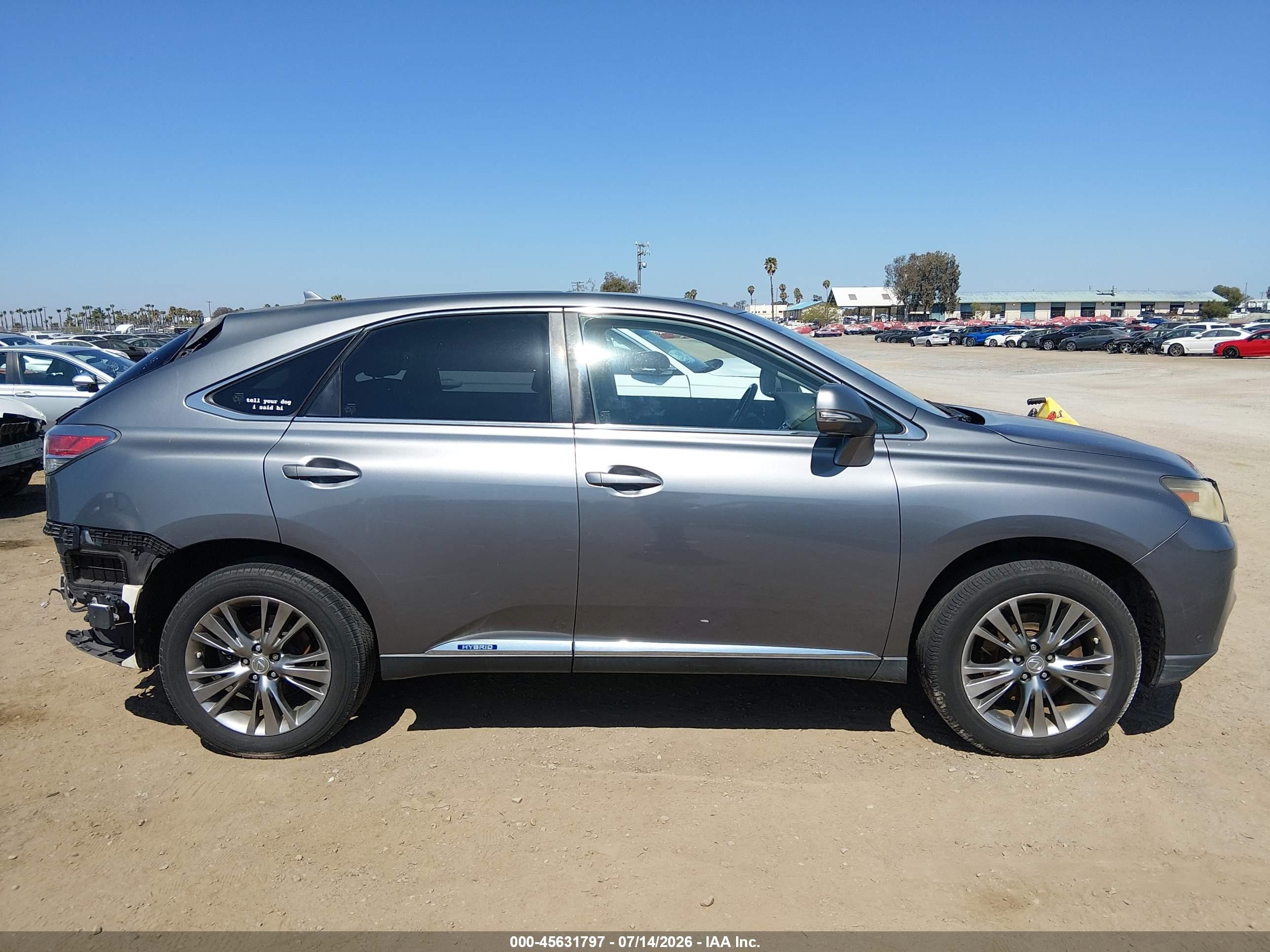 2013 Lexus Rx 450h   Gray vin: JTJZB1BA9D2007288