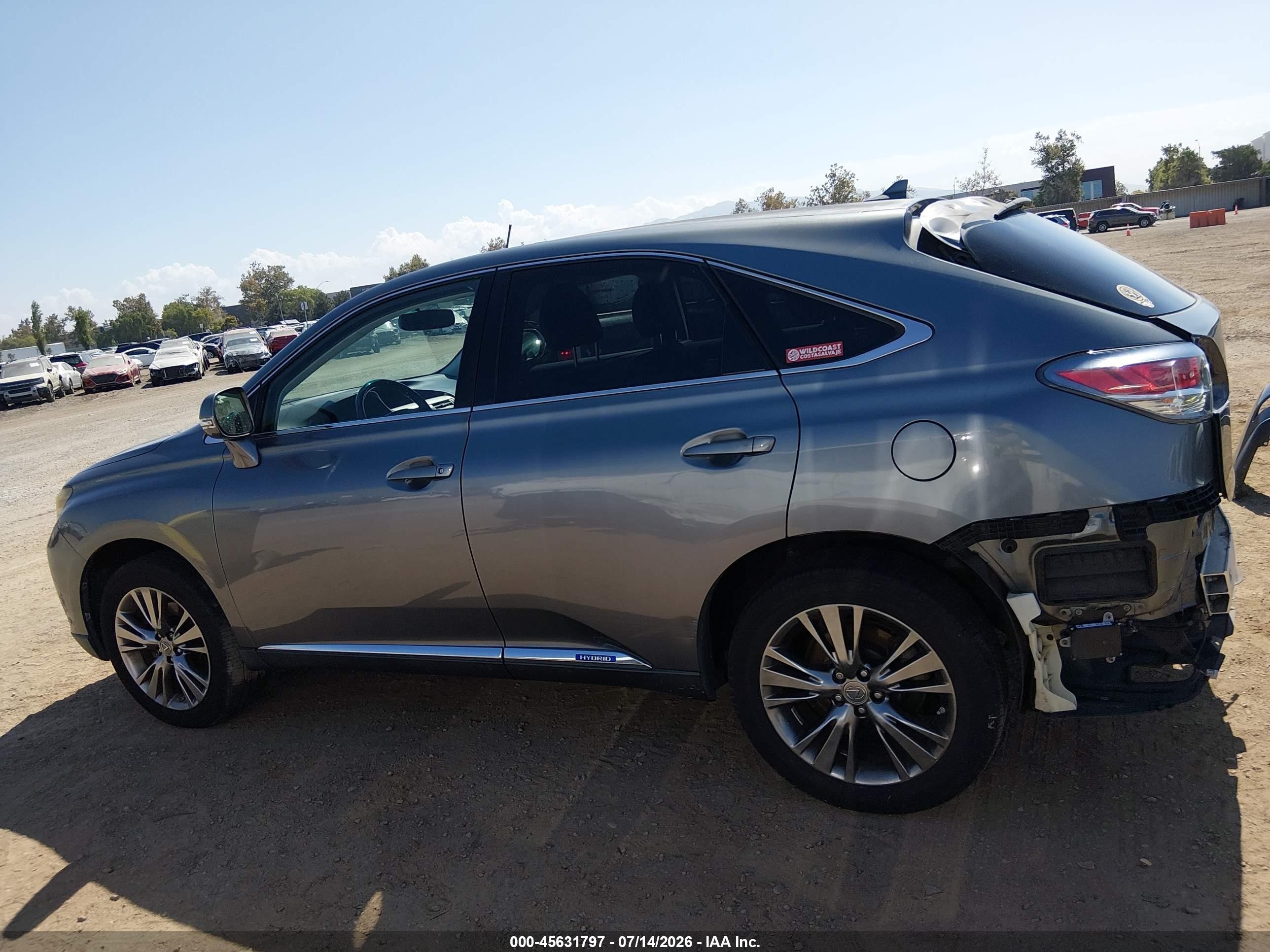 2013 Lexus Rx 450h   Gray vin: JTJZB1BA9D2007288