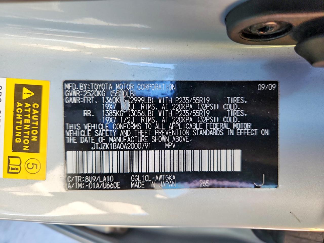 2010 Lexus Rx 350 Синий vin: JTJZK1BA0A2000791