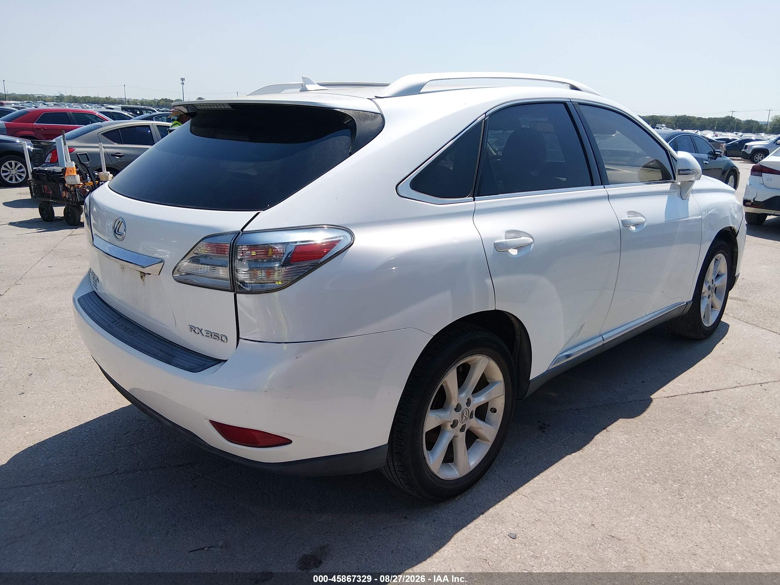 2010 Lexus Rx 350   White vin: JTJZK1BA0A2405243