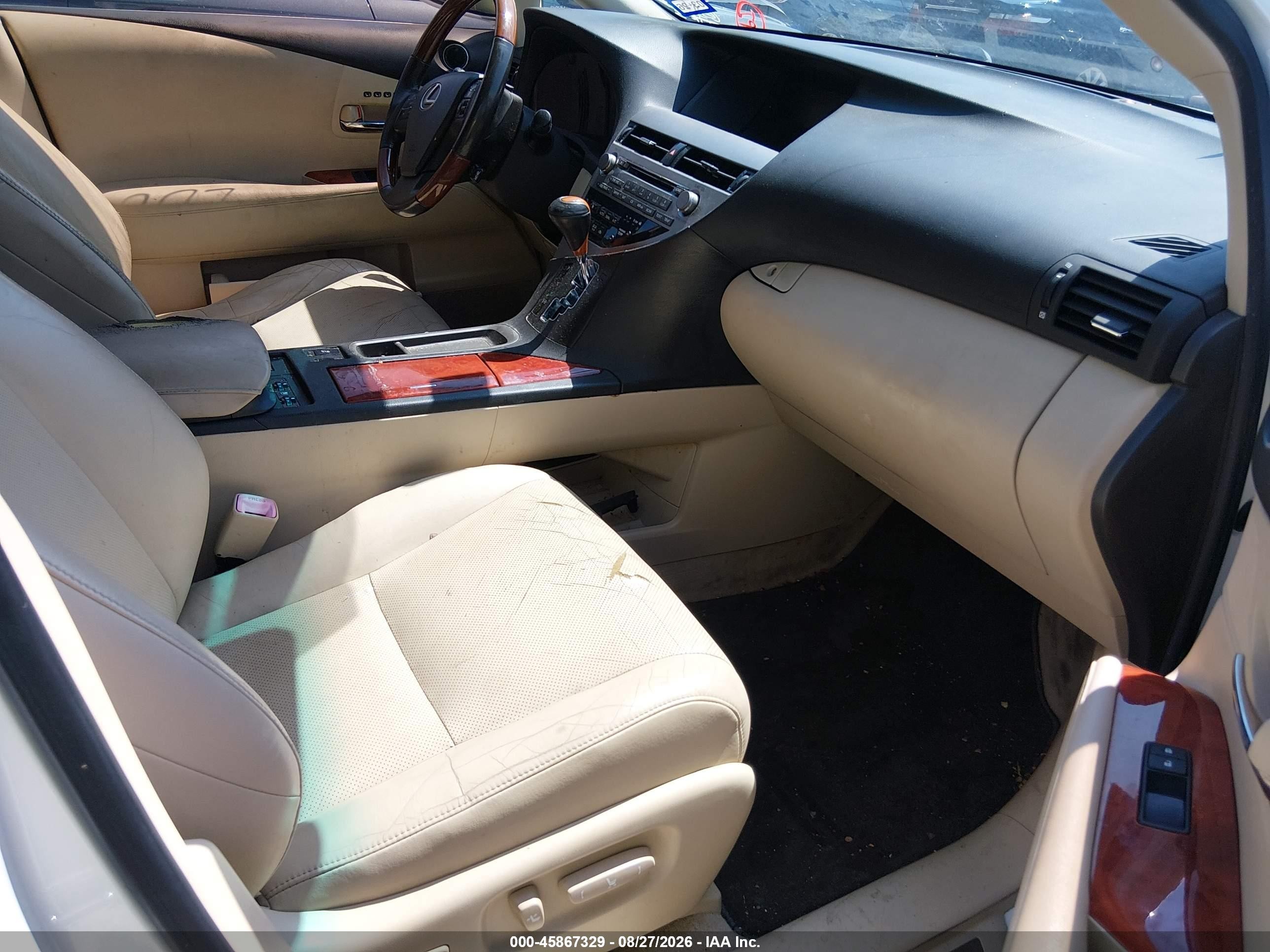 2010 Lexus Rx 350   White vin: JTJZK1BA0A2405243