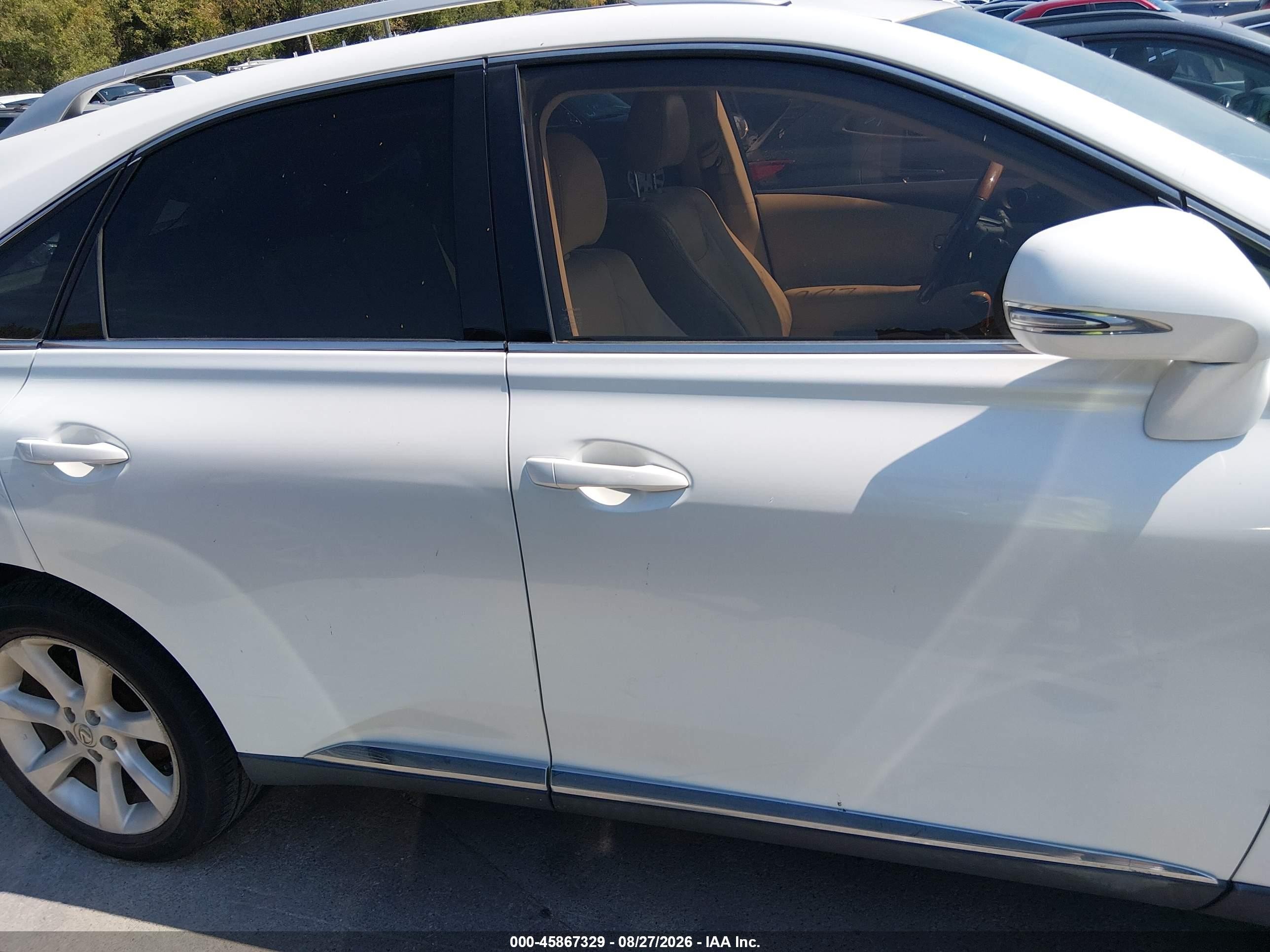 2010 Lexus Rx 350   White vin: JTJZK1BA0A2405243