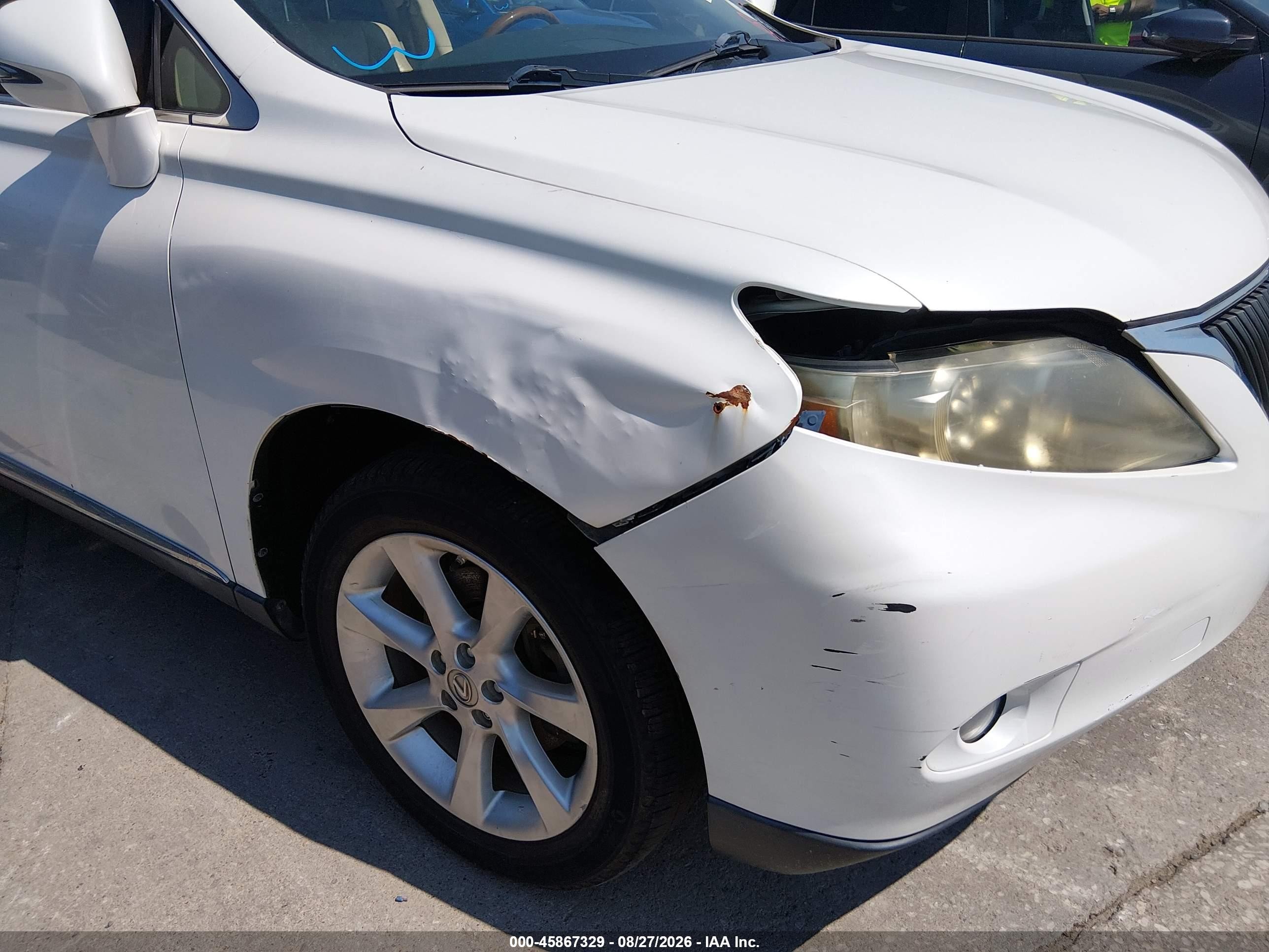 2010 Lexus Rx 350   White vin: JTJZK1BA0A2405243