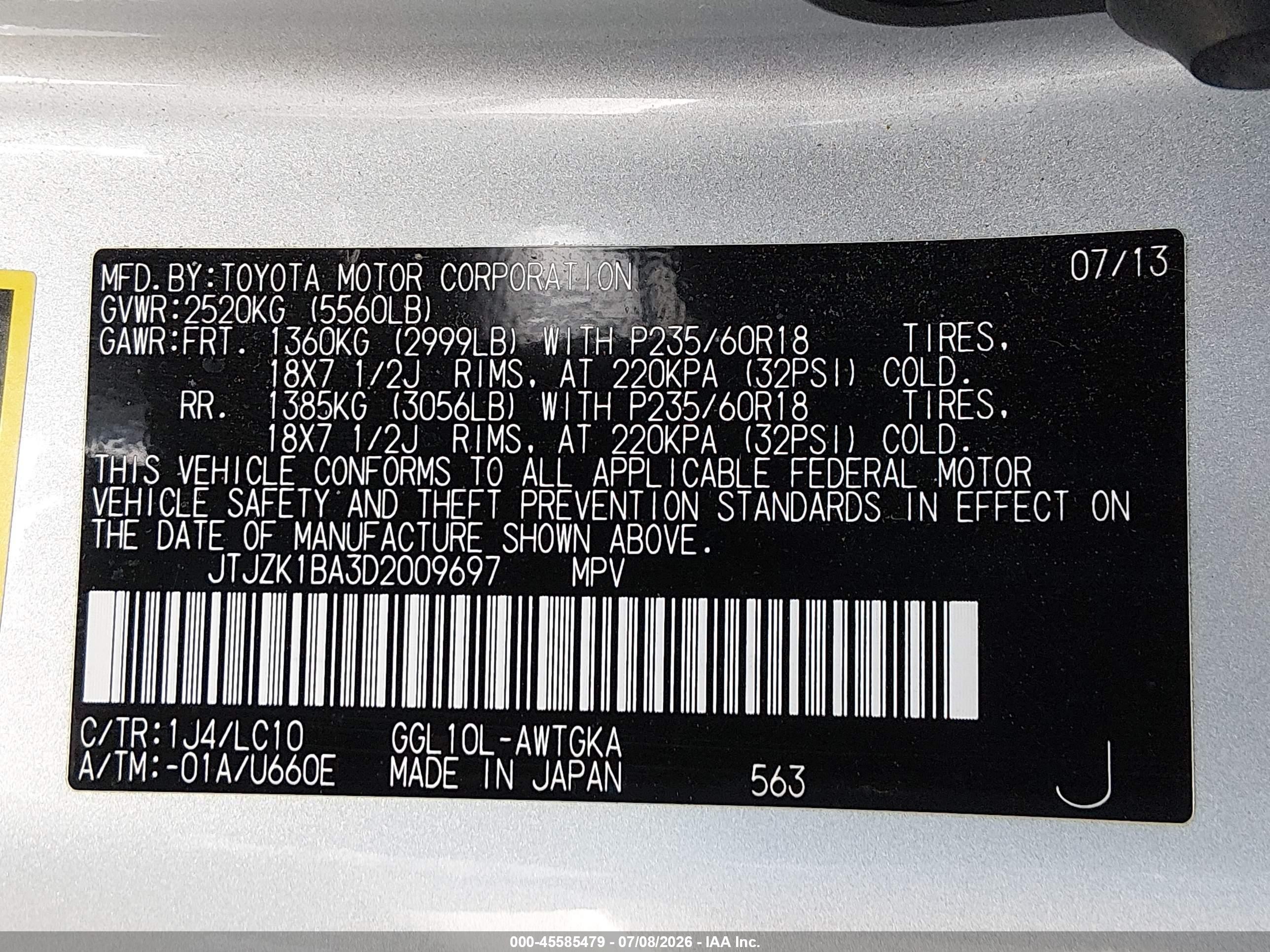 2013 Lexus Rx 350   Silver vin: JTJZK1BA3D2009697