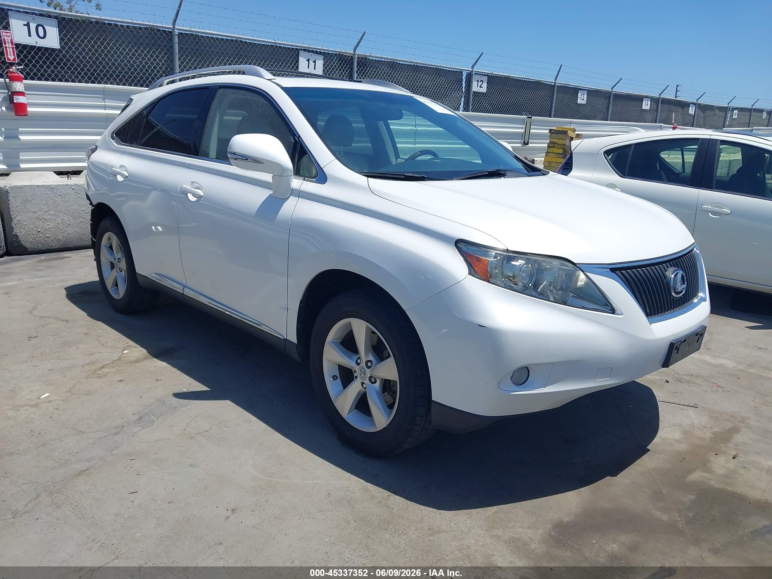 2010 Lexus Rx 350   White vin: JTJZK1BA4A2000969